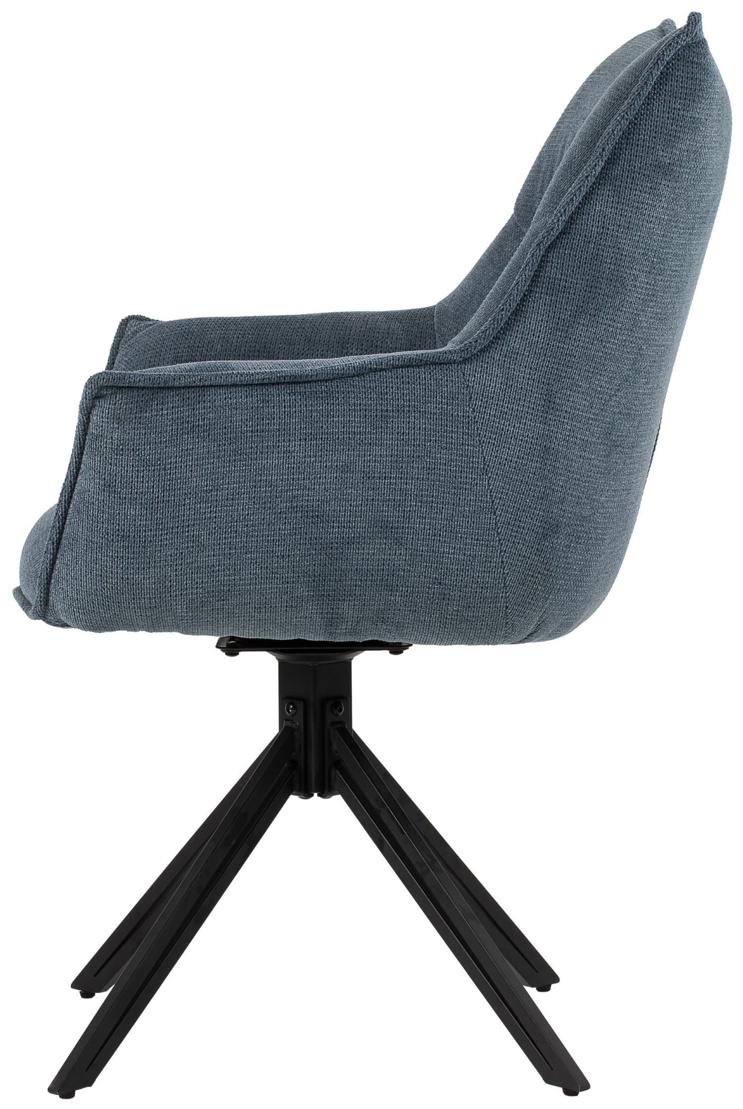 bene living Sessel Ginosa - drehbar - blau (1-St), Metall-Gestell - durchgehende Arm- und Rückenlehne