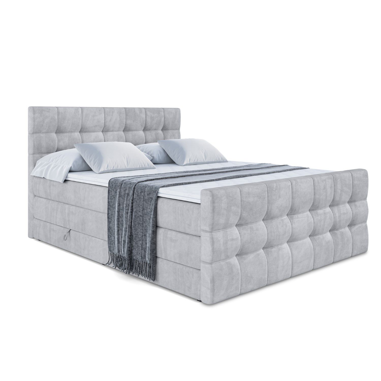 ALTDECOR Boxspringbett BERO-Z KING (mit Matratze und Lattenrost Topper Pols günstig online kaufen