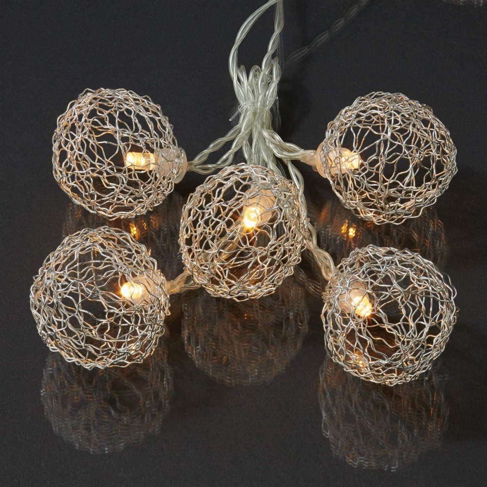 Hellum Lichterkette »Hellum LEDLichterkette silberne Metallbälle 20 BS