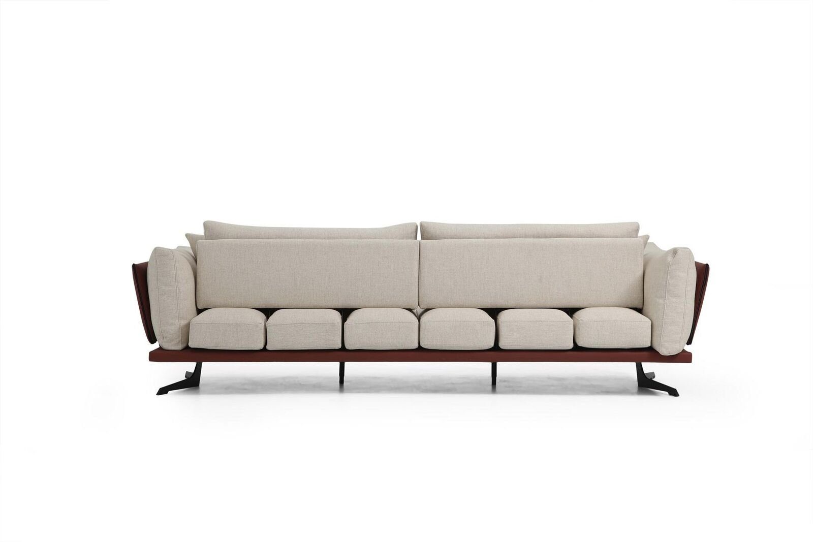 JVmoebel 4-Sitzer Viersitzer Sofa Beige Luxus, in Modern 1 Design Teile, Sitzer 4 Europa Wohnzimmer Made Stoff