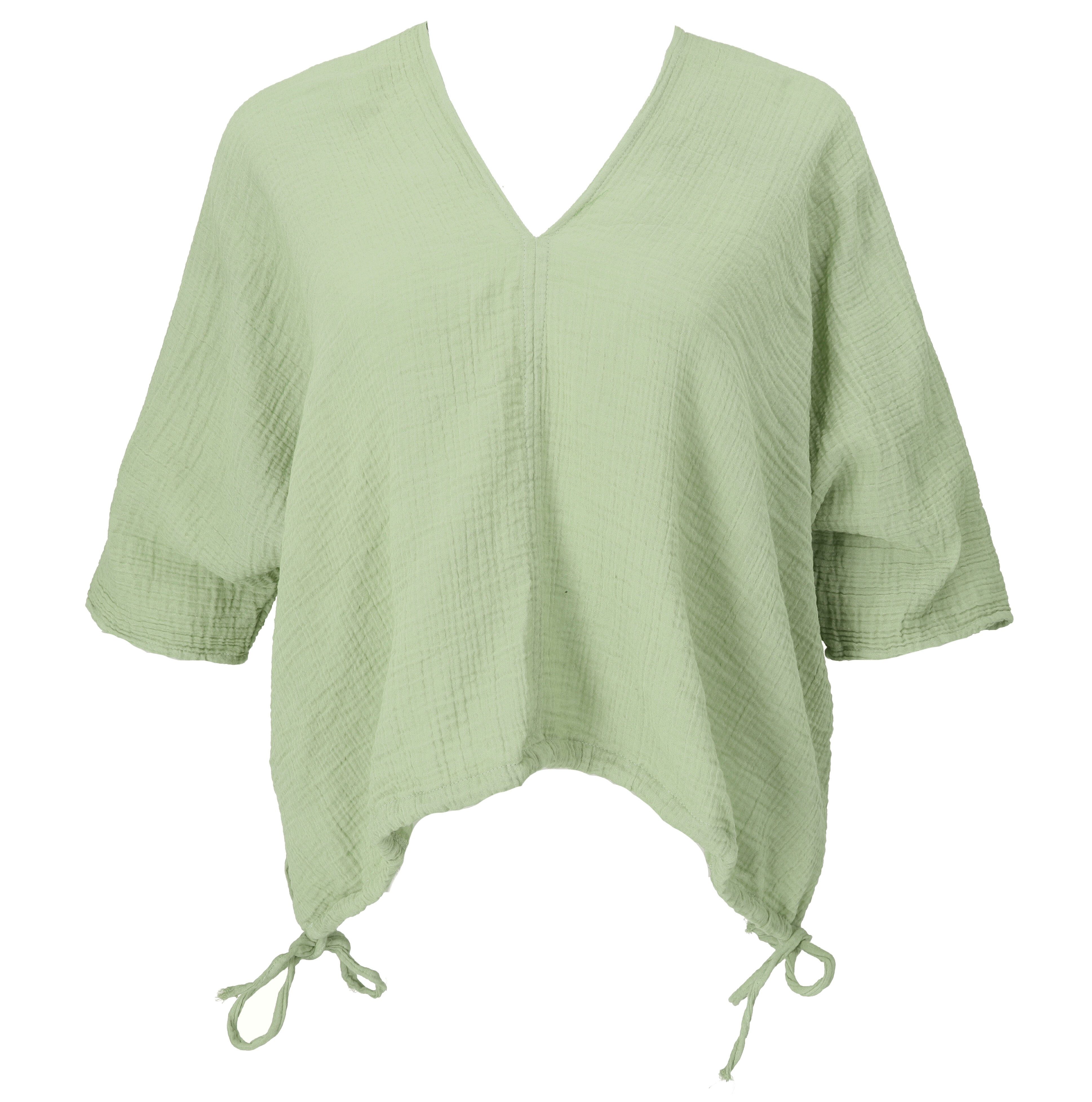 Guru-Shop Longbluse Musselin Boho Bluse, oversize Baumwollbluse,.. alternative Bekleidung
