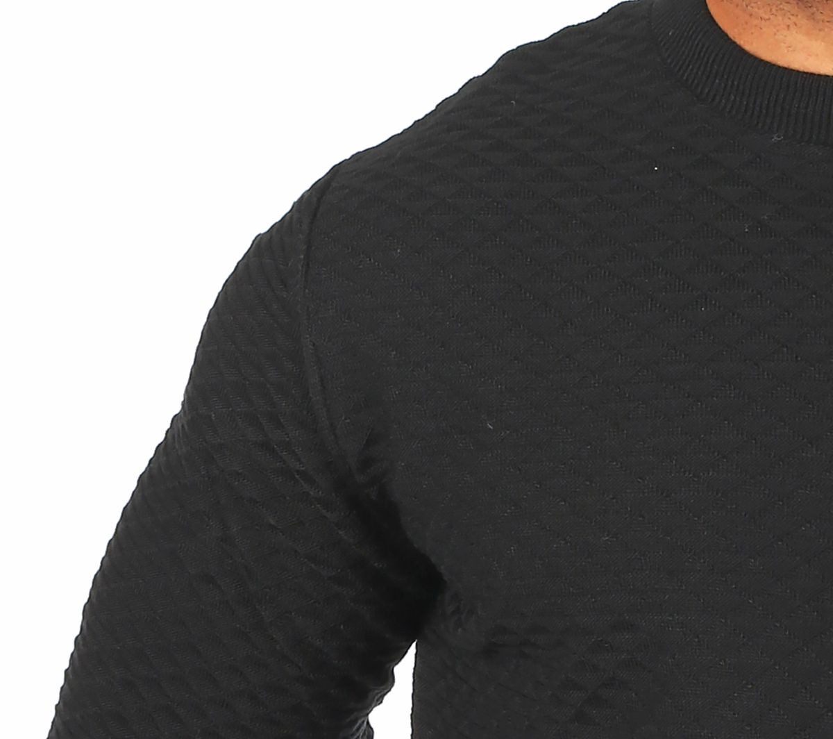 CARISMA Strickpullover Herren leichter Feinstrick Karo Strickmuster einfarbig uni 7848