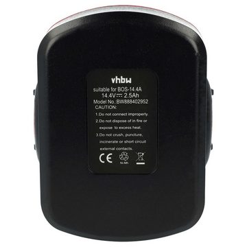vhbw kompatibel mit Bosch PAG 14.4V, PDR 14.4V/N, PLI 14, PSR 14.4/N, PSR Akku NiMH 2500 mAh (14,4 V)