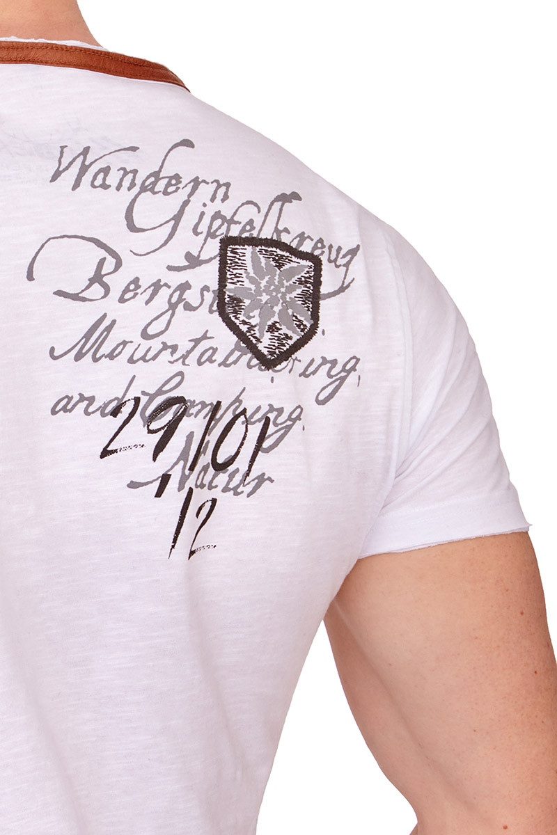 Hangowear Trachtenshirt Trachtenshirt Herren - EMILIO - weiß – Bild 4 von 5