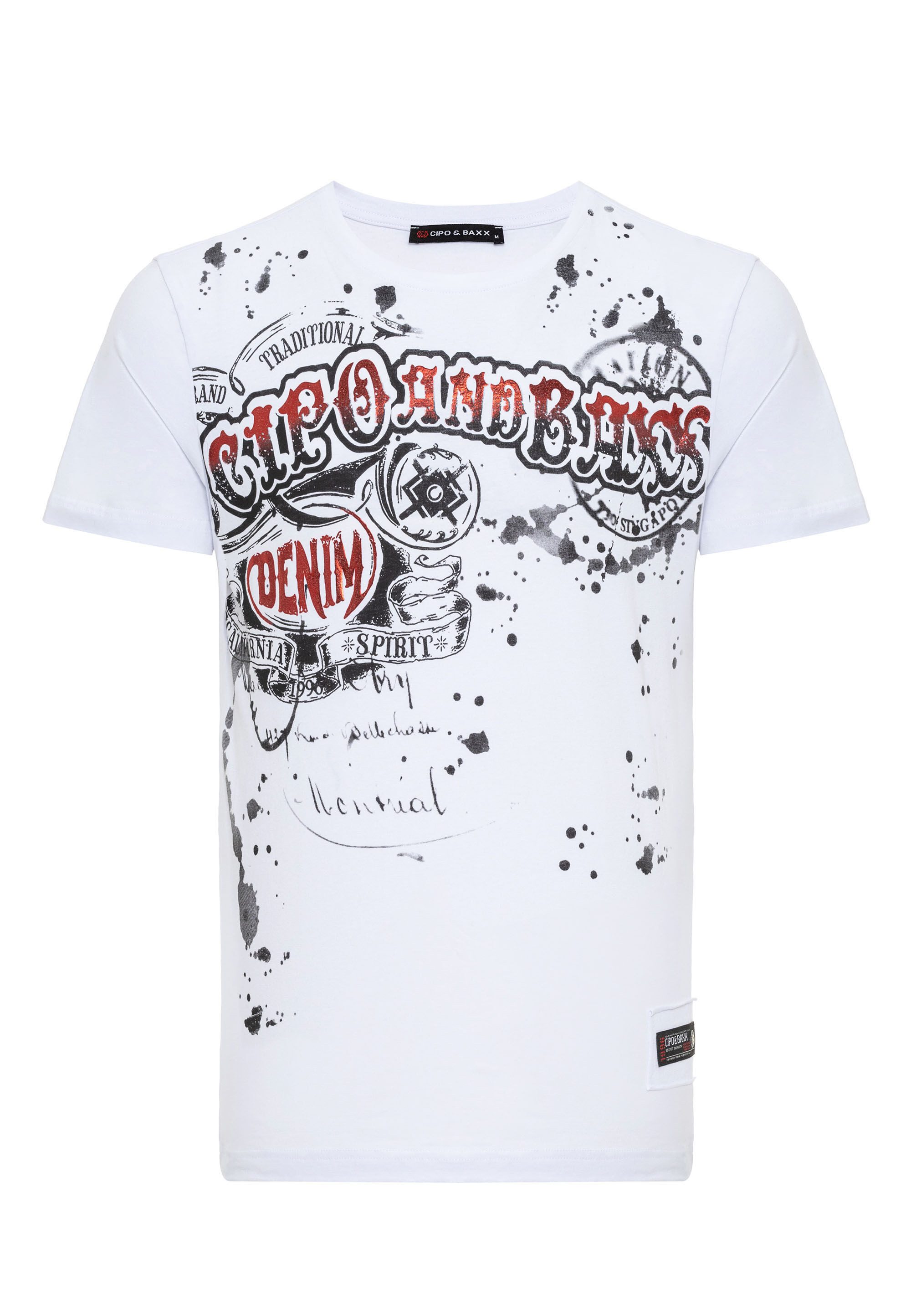 Cipo & Baxx T-Shirt T-Shirt mit Rundhalsausschnitt günstig online kaufen
