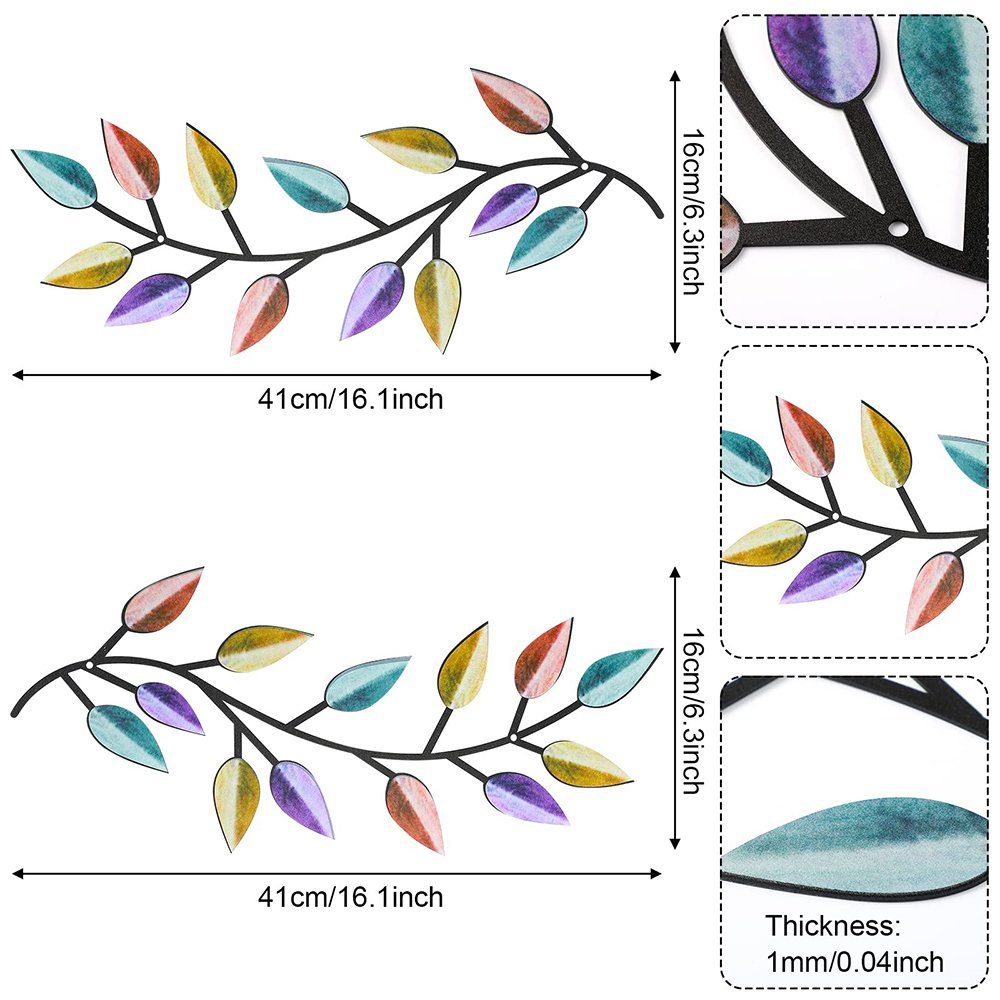 Metall Baum Olivenzweig Verschiedene 3 2 Wanddekoobjekt Wandkunst Blatt Wanddekoration, Blatt Farben Stück NUODWELL