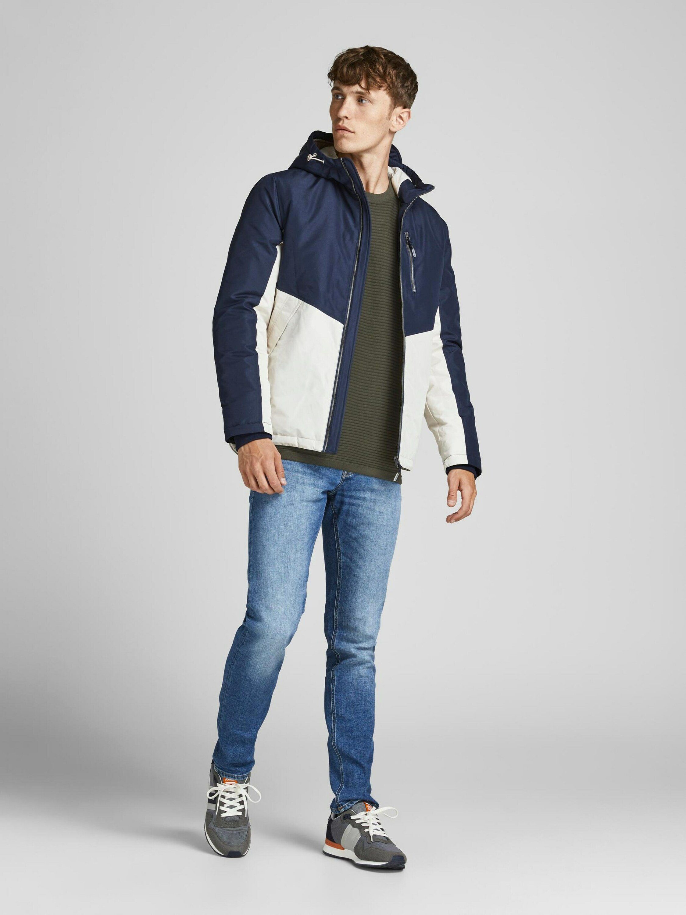 Jack & Jones Rundhalspullover WIND (1-tlg) Forest Night 12190657