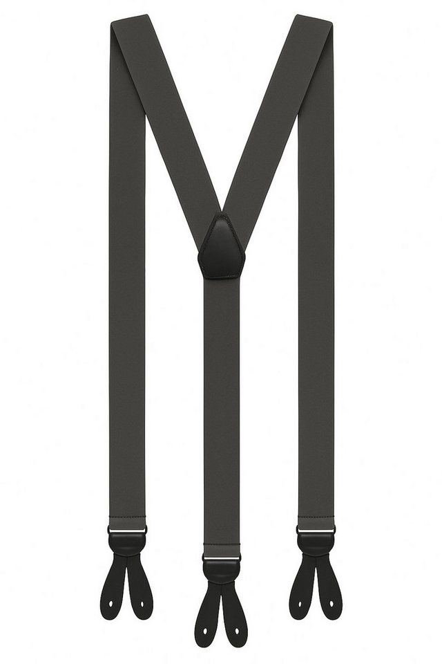 ZUKUNFTSENKEL Hosenträger Hosenträger Herren 3,5 cm Breite Y-Form mit Knopfverschluss (Deutsche Produktion, Komfortabel) Lederriemen Knopfverschluss, ohne Clips