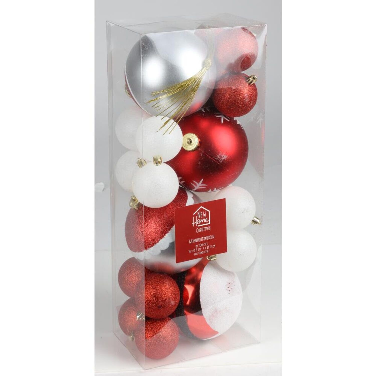 BURI Weihnachtsbaumkugel 6x 20er-Set Weihnachtsbaum-Kugeln 6/12cm XXL-Packung 120 Stück Dekorat | Weihnachtskugeln