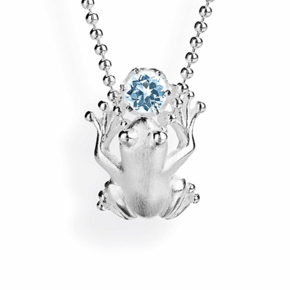 Drachenfels Kettenanhänger Frosch Anhänger Silber mit Topas D FR 65/AG