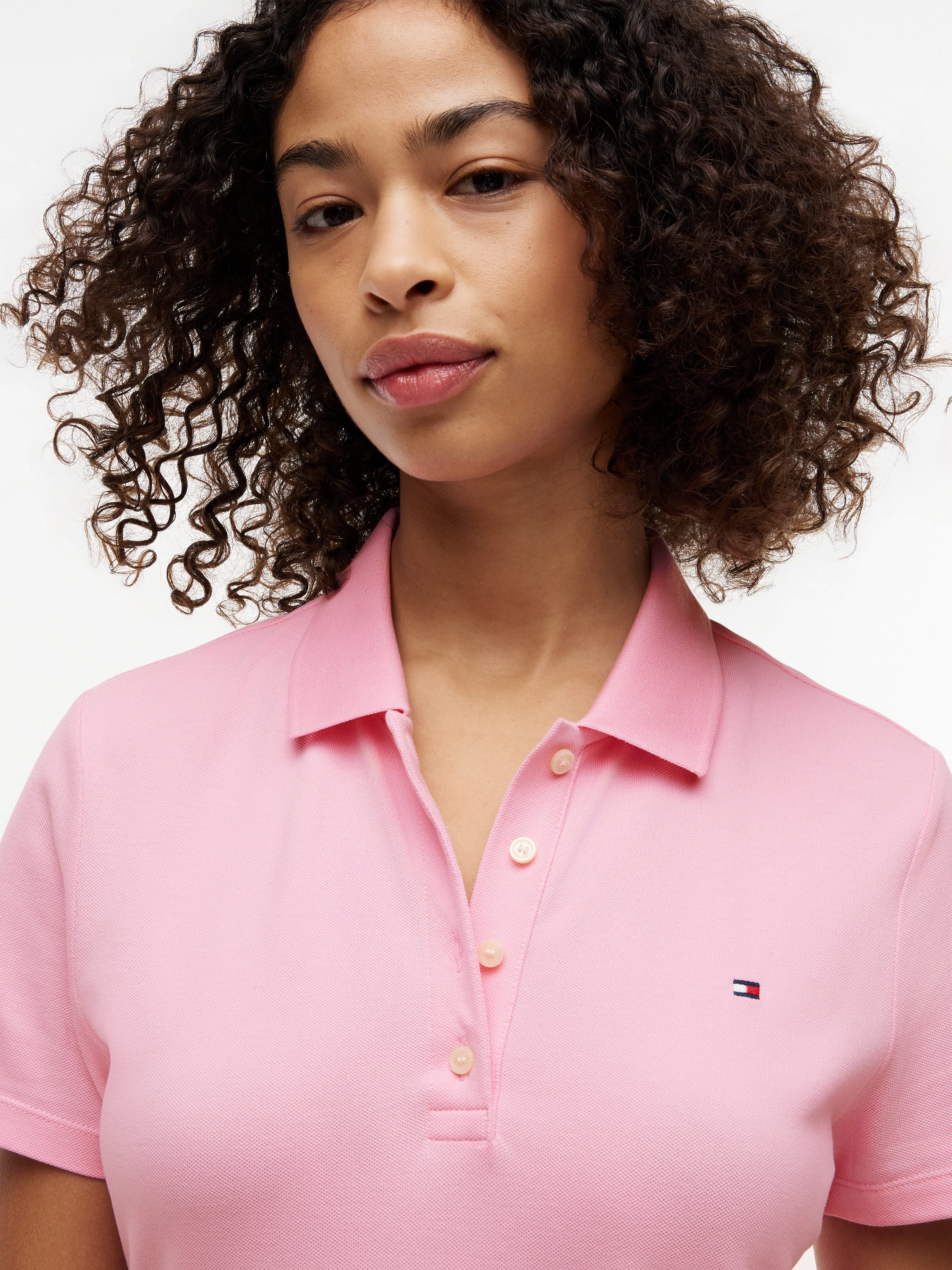 Tommy Hilfiger Polokleid SLIM PIQUE POLO DRESS SS Baumwollmischung, slim fit