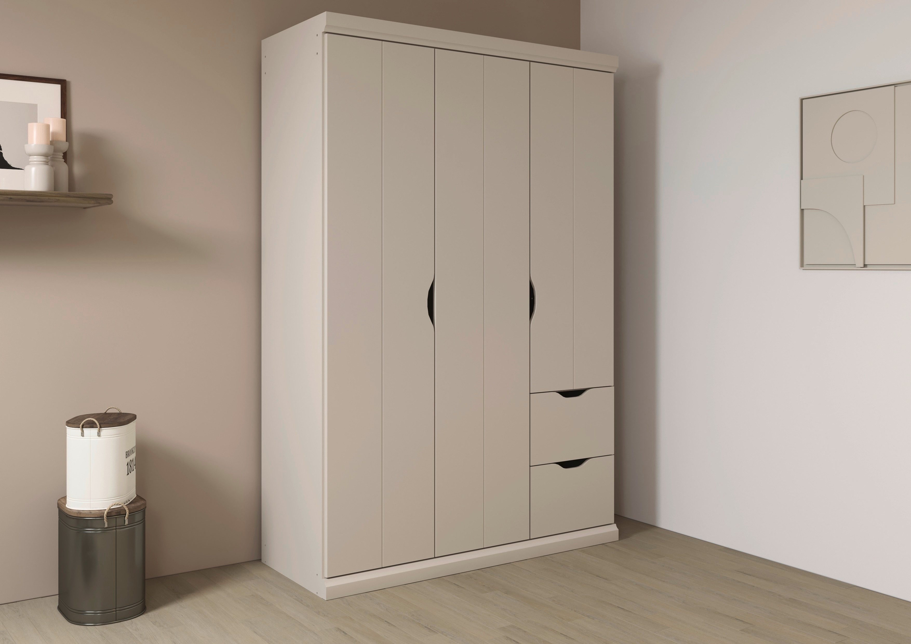 rauch Kleiderschrank Drehtürenschrank Schrank Garderobe Wäscheschrank Schlafzimmer MARLENE (in 3 verschiedenen Ausstattungen BASIC/CLASSIC/PREMIUM) in 3 Breiten 91/136/181 cm im Landhaus-Stil MADE IN GERMANY