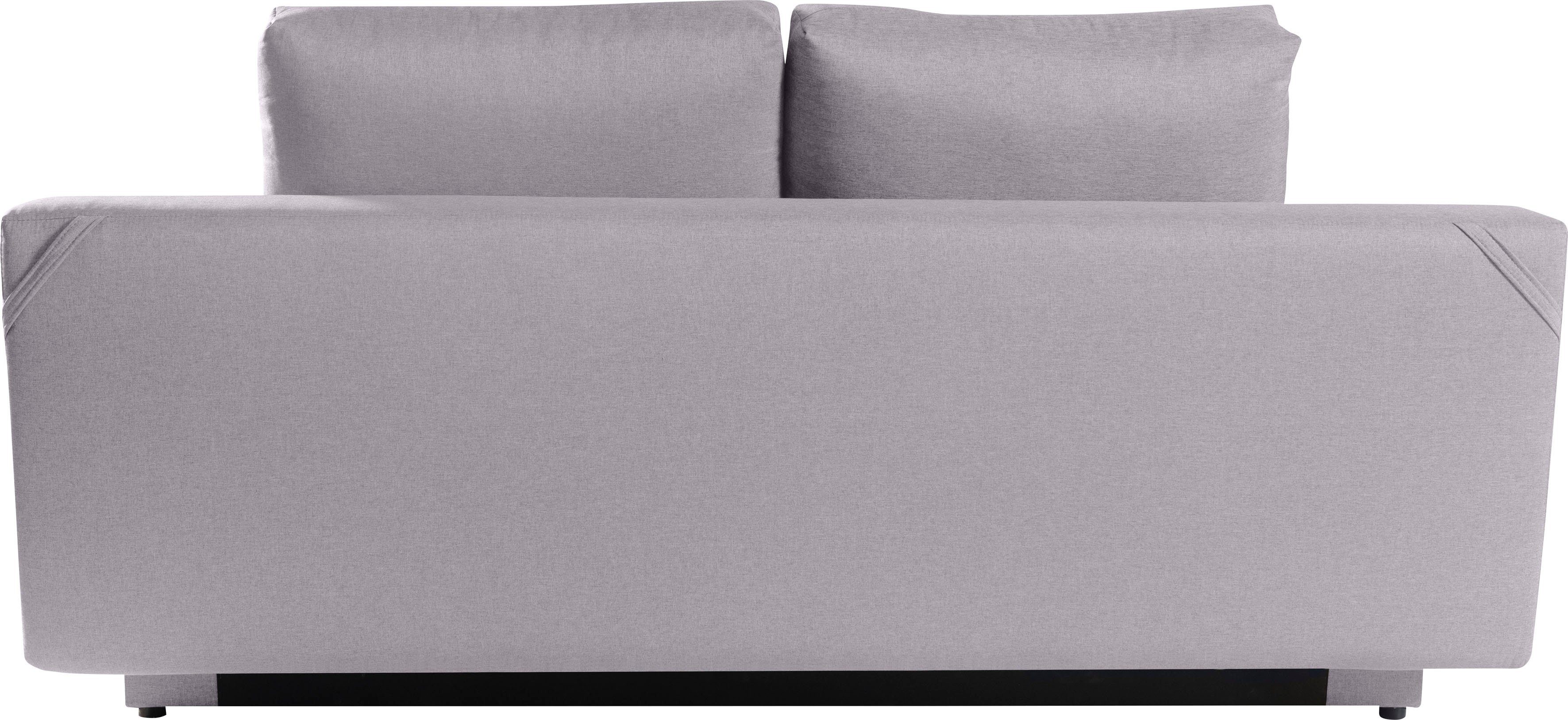 WERK2 Schlafsofa Street, 2-Sitzer Sofa Silber mit Bettkasten Federkern und Silber | | Silber & Schlafcouch