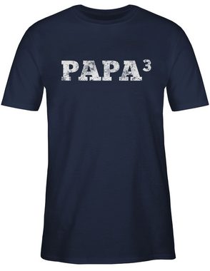 Shirtracer T-Shirt 3-Fach Papa I 3 Kinder Vatertag Geschenk für Papa
