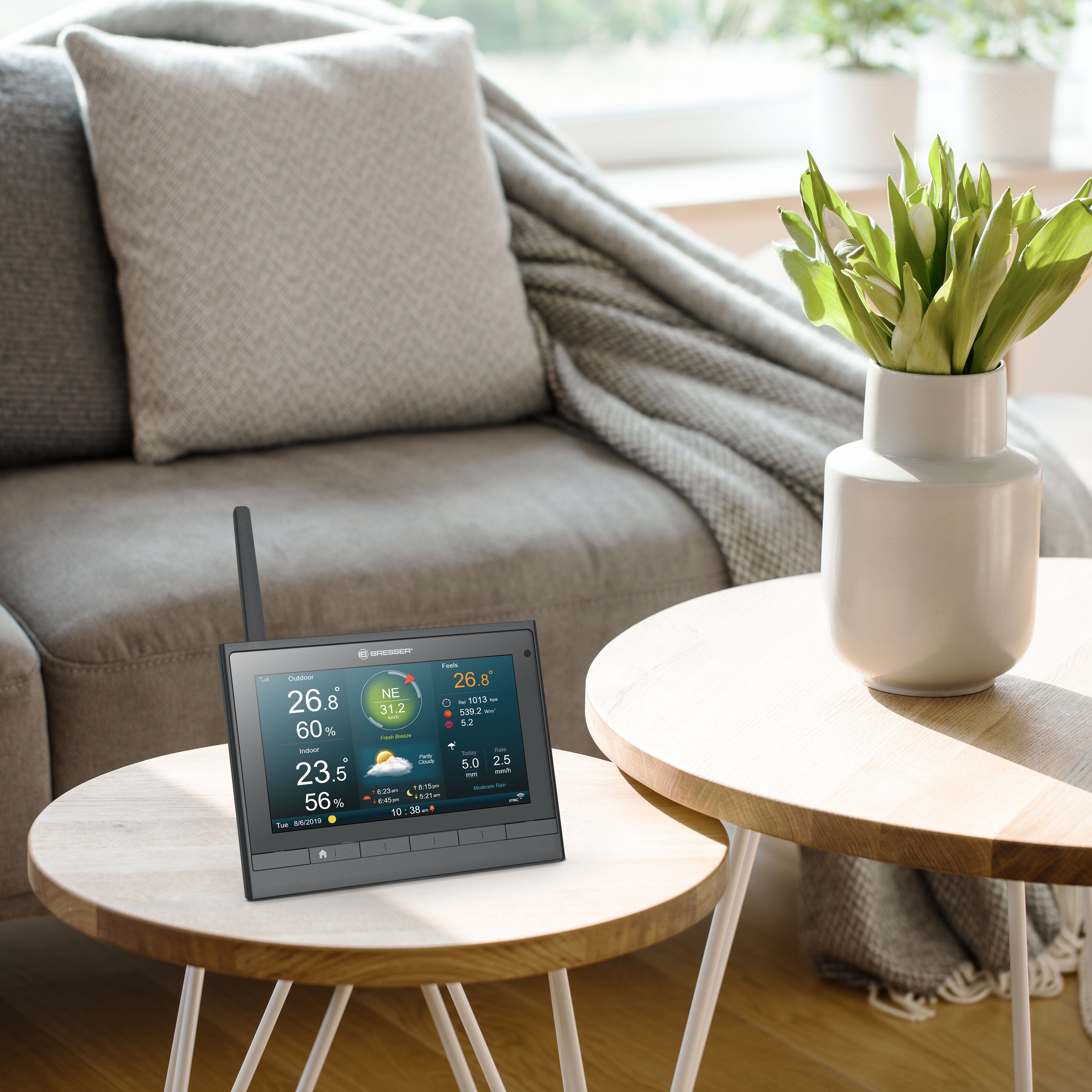 BRESSER MeteoChamp HD WLAN-Wetterstation 7-in-1 mit verschiedenen Anzeige-Modi Wetterstation