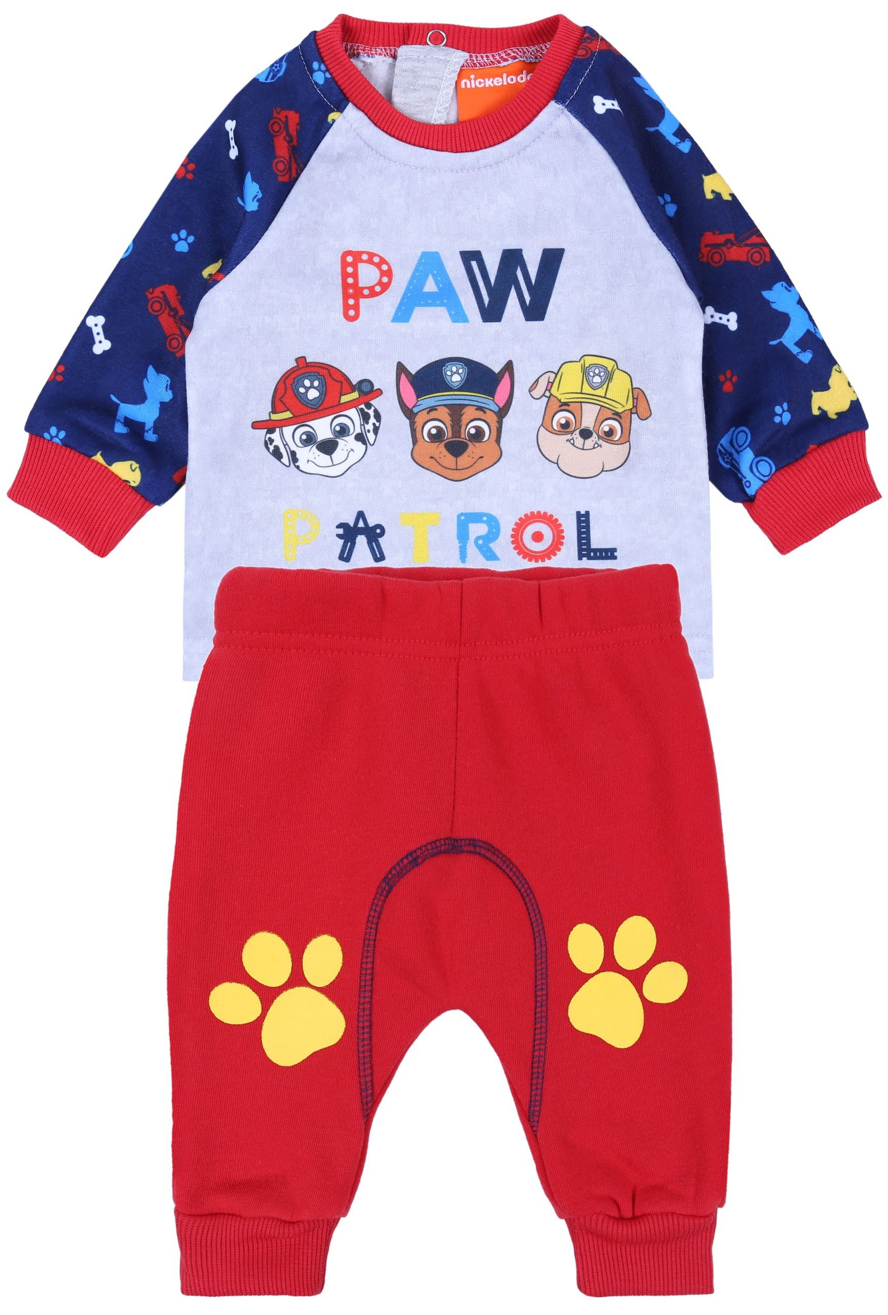 T-Shirt & Shorts Grau-roter Trainingsanzug Paw Patrol Nickelodeon 12 Monate