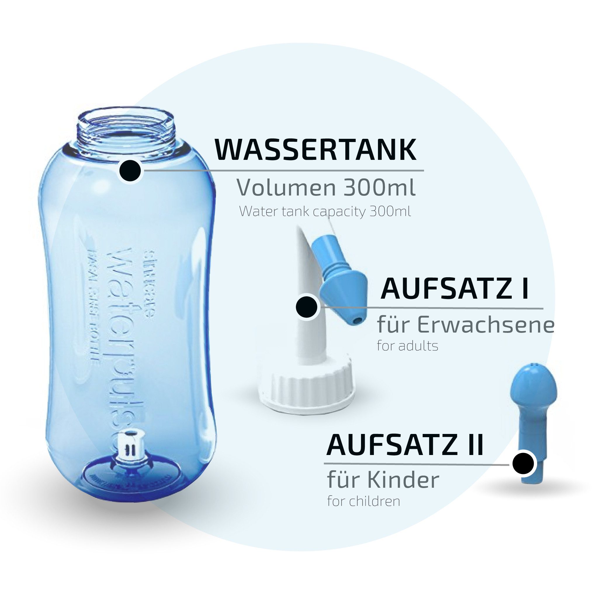 Nasivent Nasendusche Nasendusche Set inkl. Salz – Nasenspülung bei Allergie & Erkältung, Nasendusche Set inkl. Nasenspülsalz & 2 Aufsätze, Nasendusche, Nasenspülung, bei Allergie & Erkältung