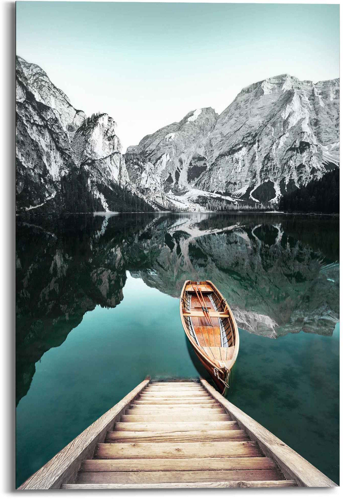 Reinders! Wandbild Wandbild Berg See Rocky Mountains - Glacier - Winter, Seelandschaft (1 St)