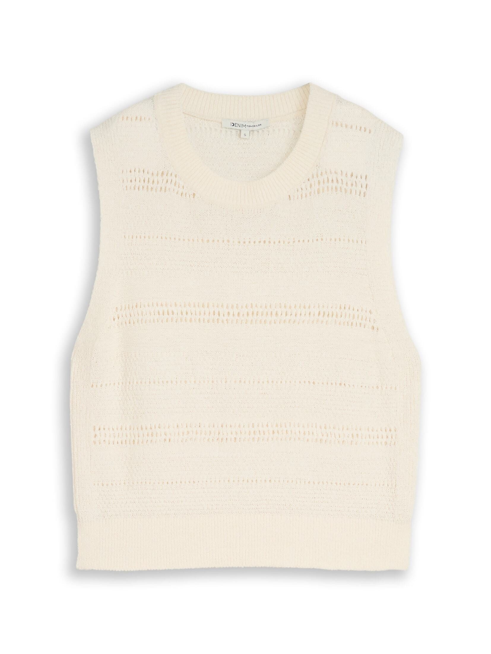 TOM TAILOR Denim Strickpullover Pullover & Strickjacken Pullunder mit Lochmuster