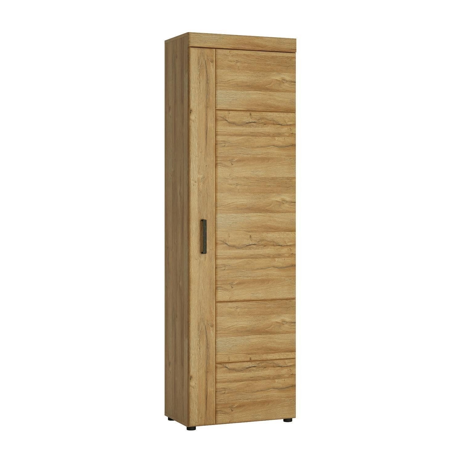 Meble Wójcik Garderobenschrank CORTINA, Grandson Eiche Dekor, MDF, 1 Tür, mit Kleiderstange, 2 Einlegeböden, B 58 x H 195 x T 37 cm