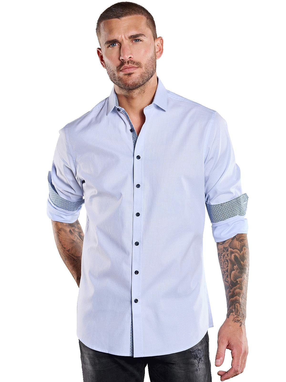 emilio adani Businesshemd Herren Langarm-Hemd "My Favorite", Hellblau