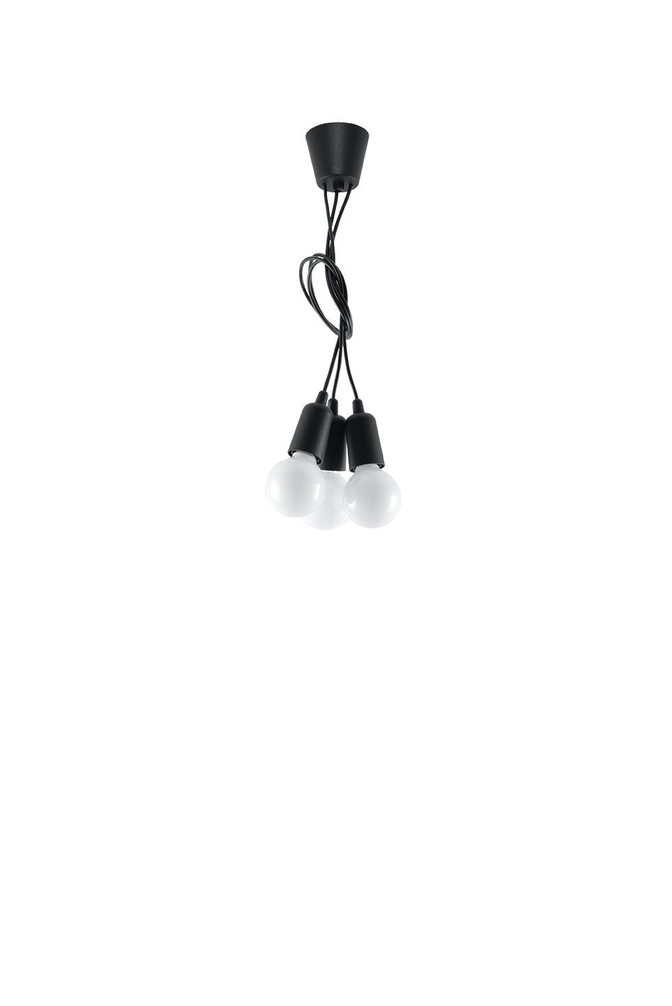 Retro Hängelampe NESSA, ohne verstellbar Leuchtmittel, Esstisch 90cm Licht-Erlebnisse Pendelleuchte 3-flmg Schwarz Wohnzimmer