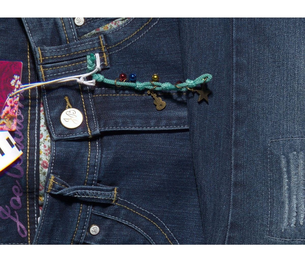 sheego by Joe Browns Bootcut-Jeans Größen Bund Denim blue dark am Pailletten mit Große