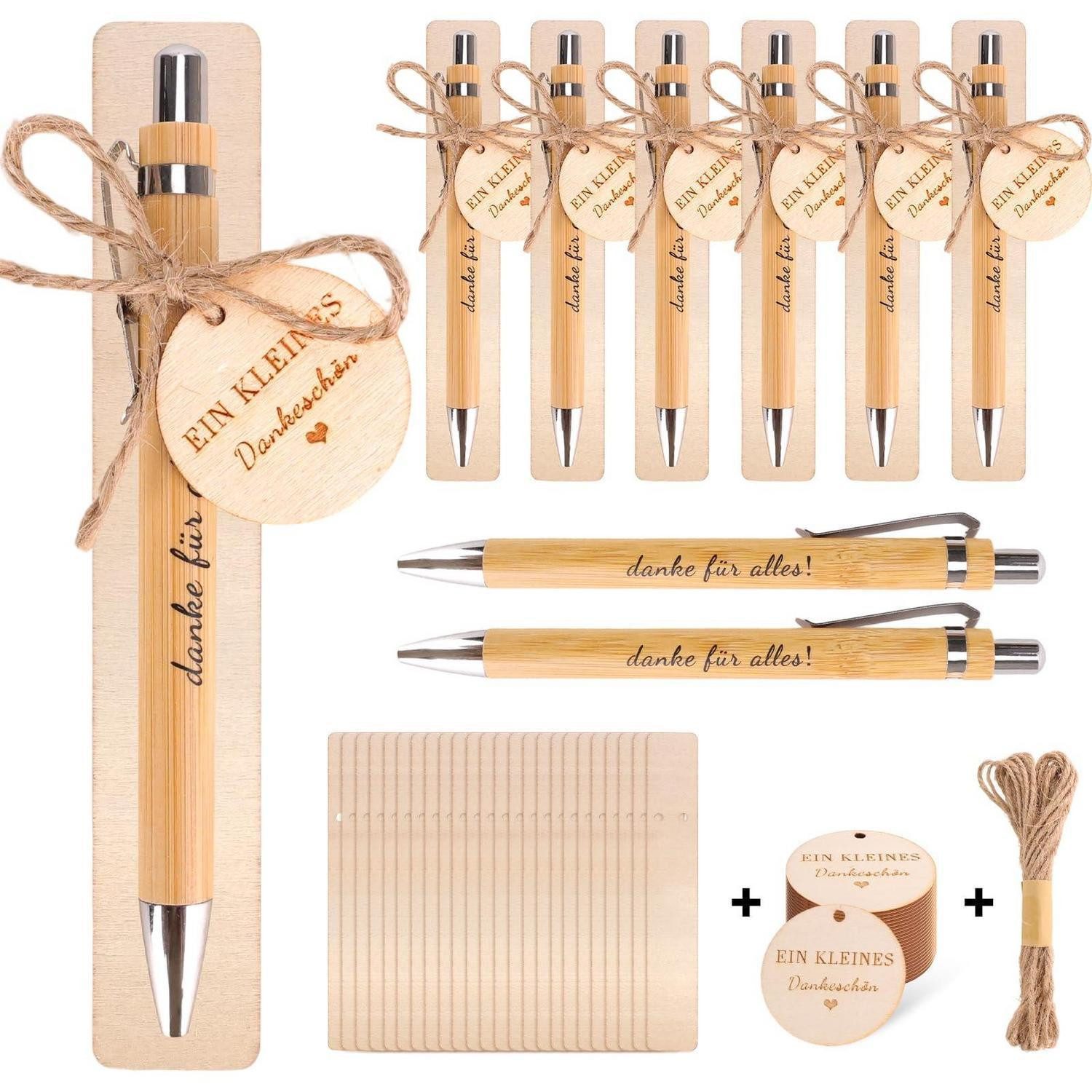 LuxusKollektion Kugelschreiber Kugelschreiber Danke für Alles Holz-Set 24er
