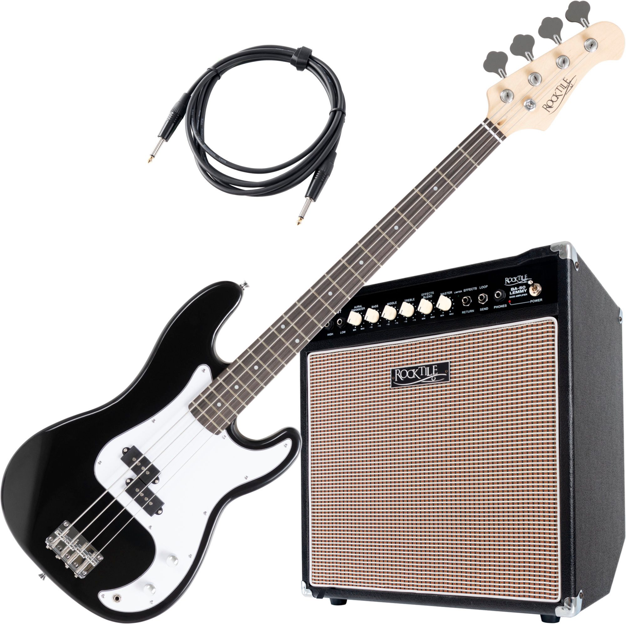 Rocktile E-Bass Puncher Preci Style Elektrobass mit Lemmy Bass-Verstärker 50W), Combo Lemmy-Set, inkl. Kabel & Bassverstärker, Mensur: Longscale