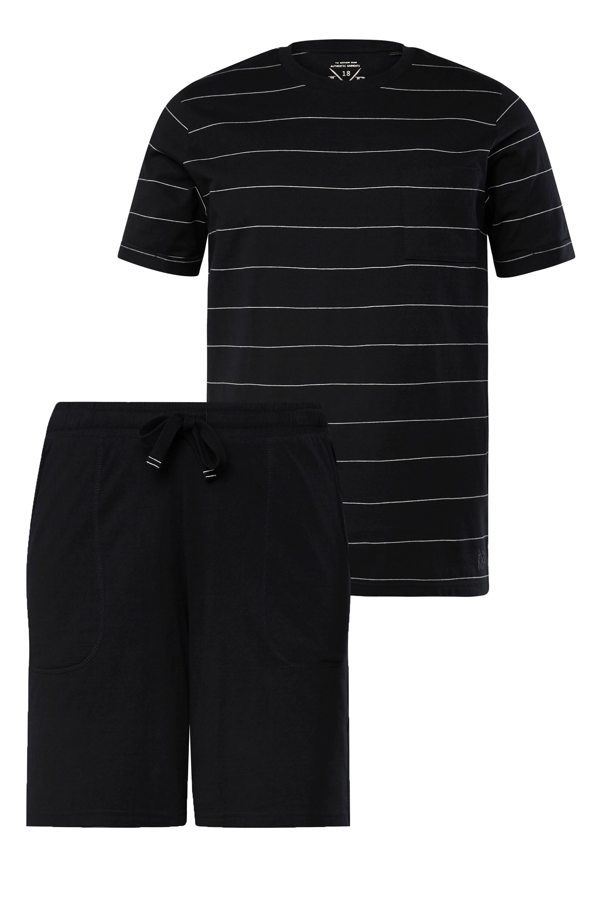 JP1880 Schlafanzug Schlafanzug kurzer Zweiteiler geringeltes T-Shirt günstig online kaufen