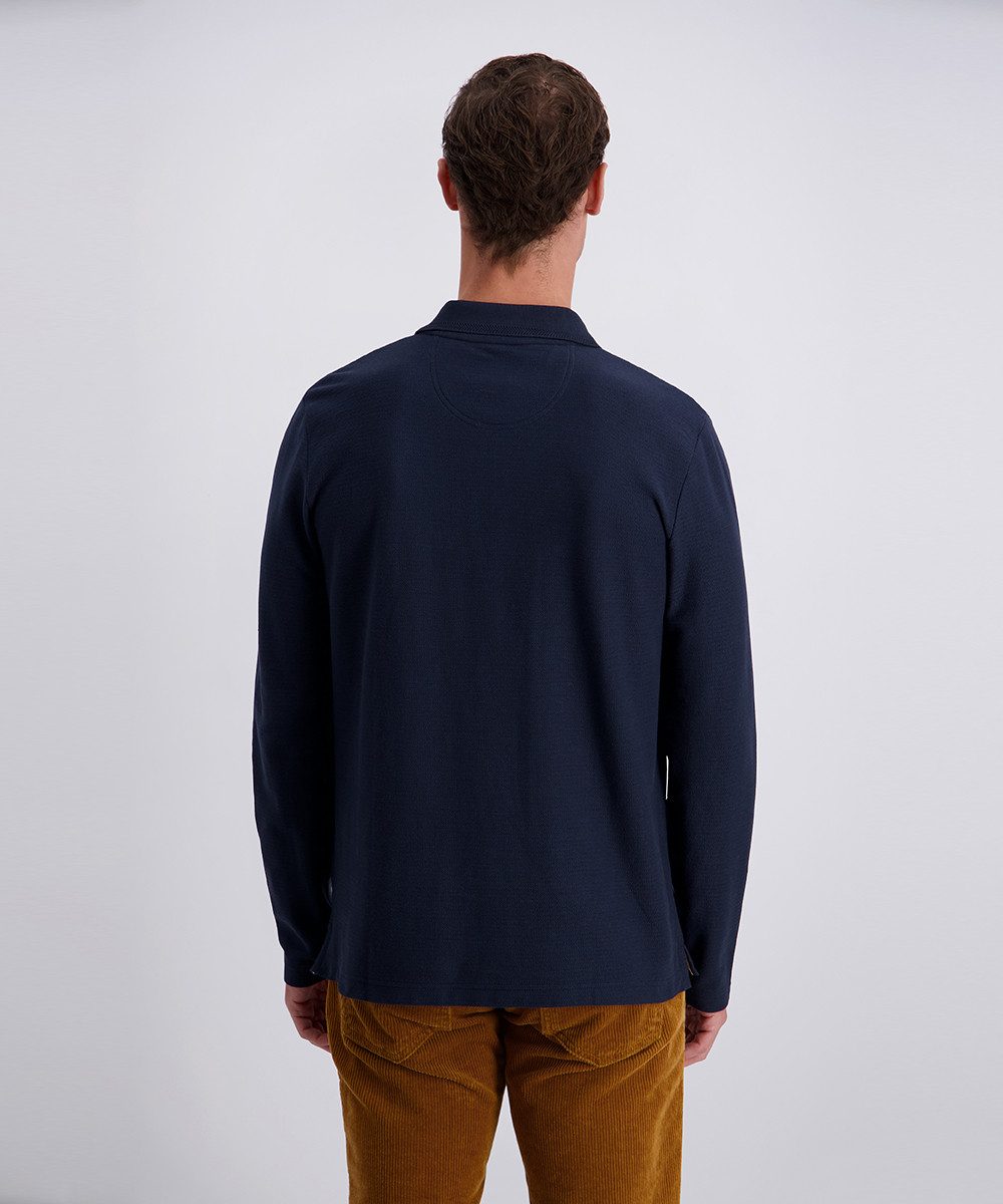 Pierre Cardin Langarm-Poloshirt mit Strukturmuster – Bild 2 von 5