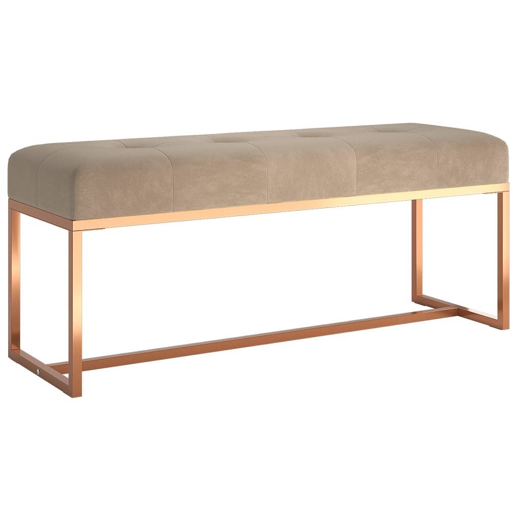 furnicato Truhenbank Beige Samtbank 110 x 36 x 45 cm – Multifunktionale Sitzgelegenheit