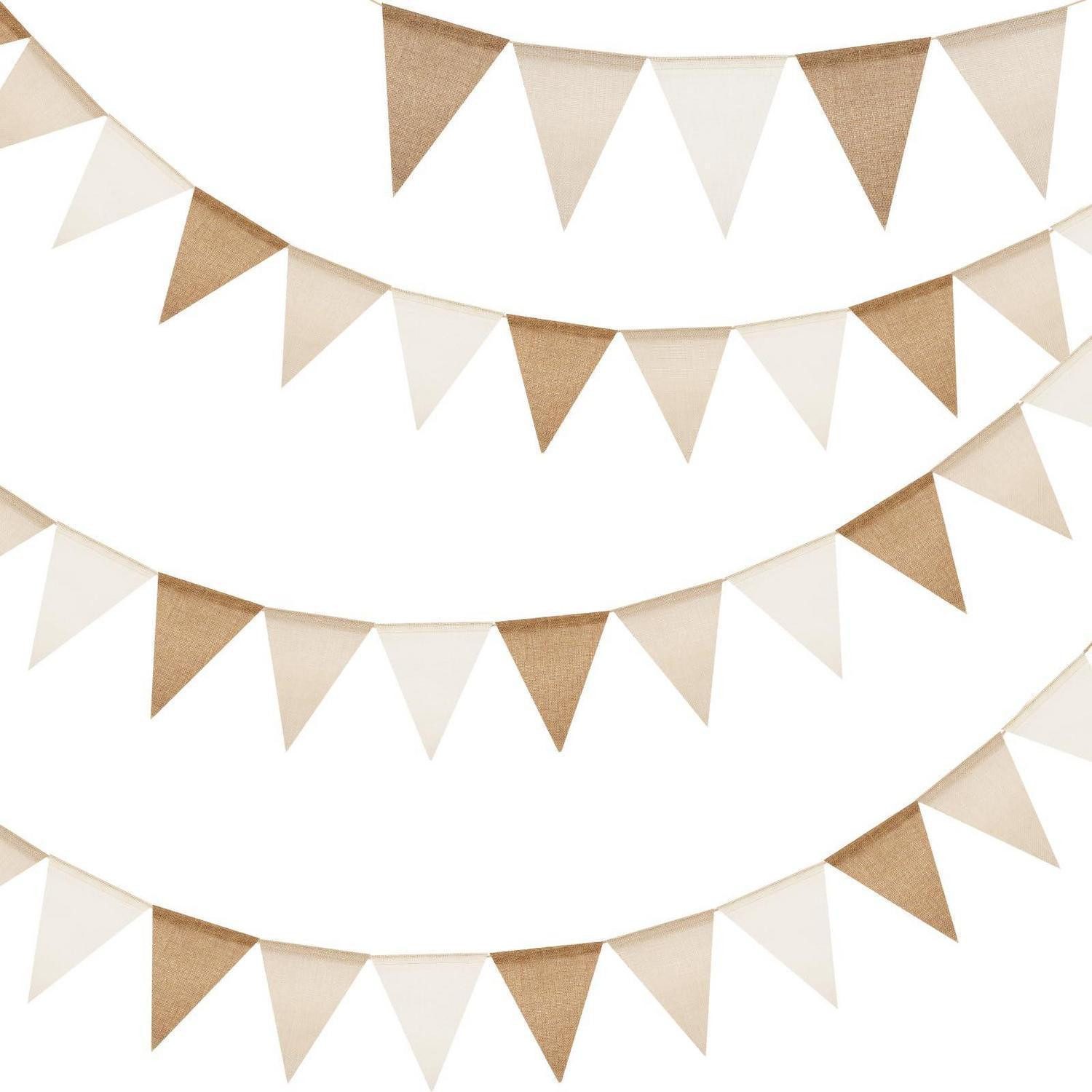 LuxusKollektion Wimpelkette Wimpelkette Braun Beige 12M 36ST Outdoor