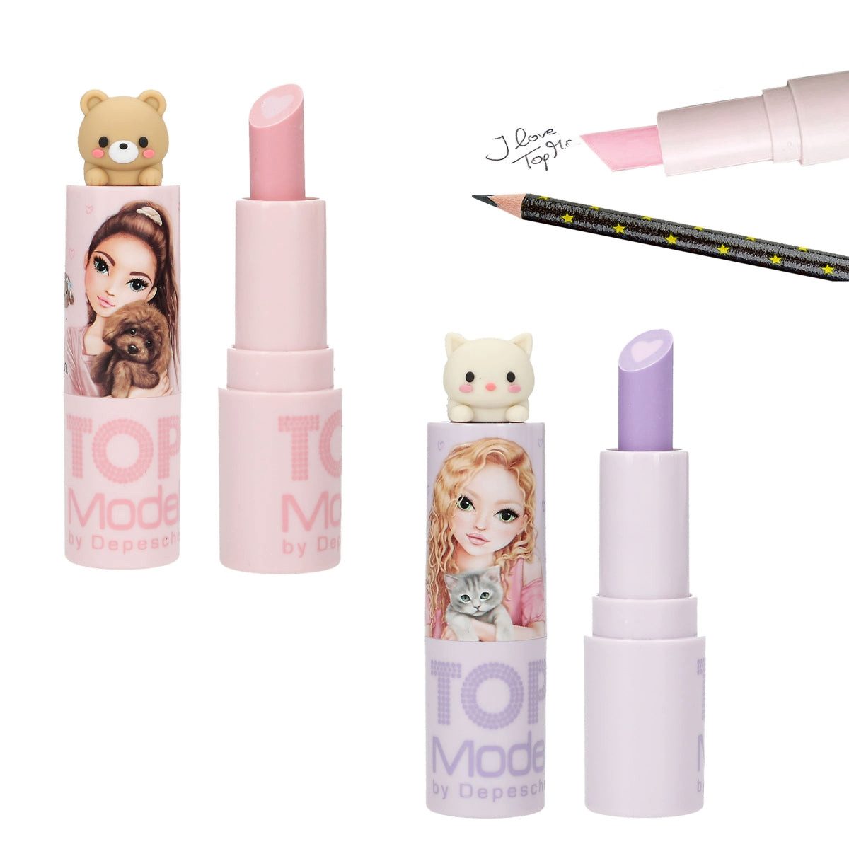 Depesche Radiergummi TOPModel Lippenstift-Radierer mit Topper