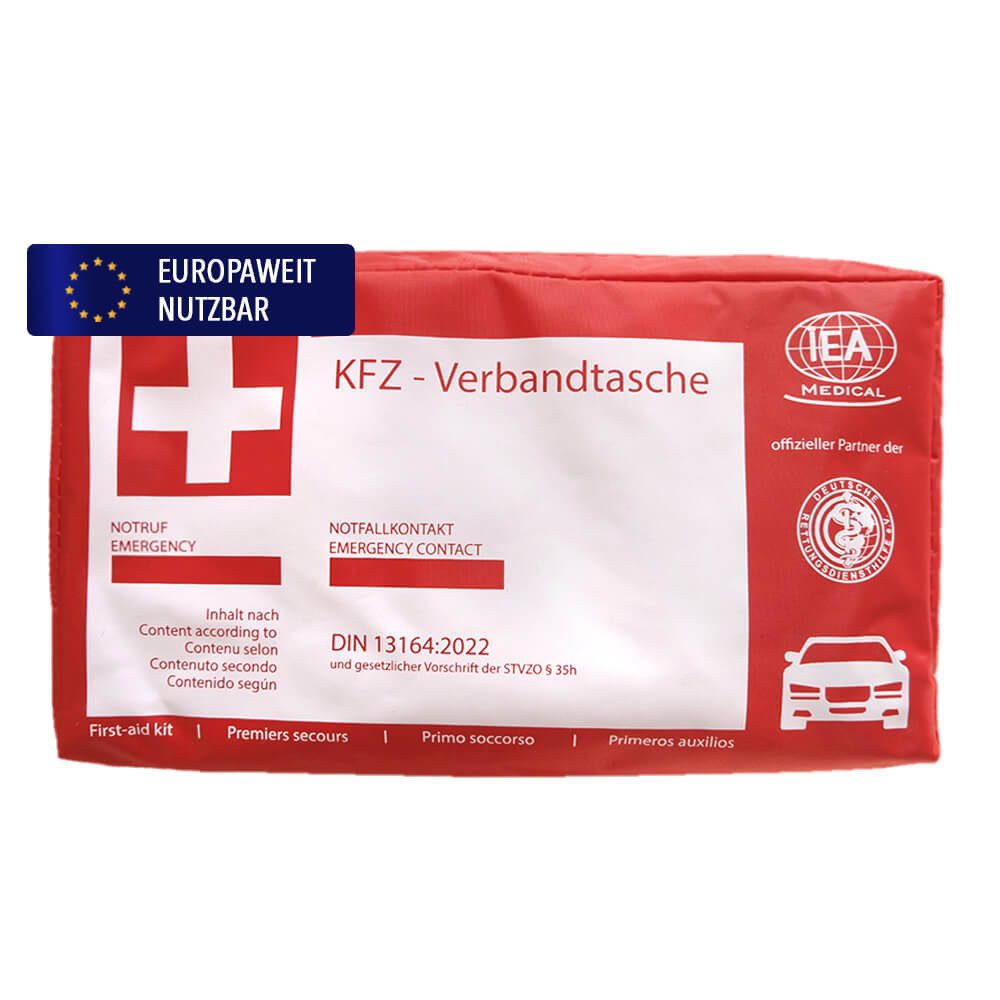 IEA Medical Erste-Hilfe-Set IEA Medical Verbandskasten Auto - DIN13164, (Komplettset, 45 St), Komplettset, Unfallhilfe für PKW & LKW, inkl. Erste-Hilfe-Handbuch