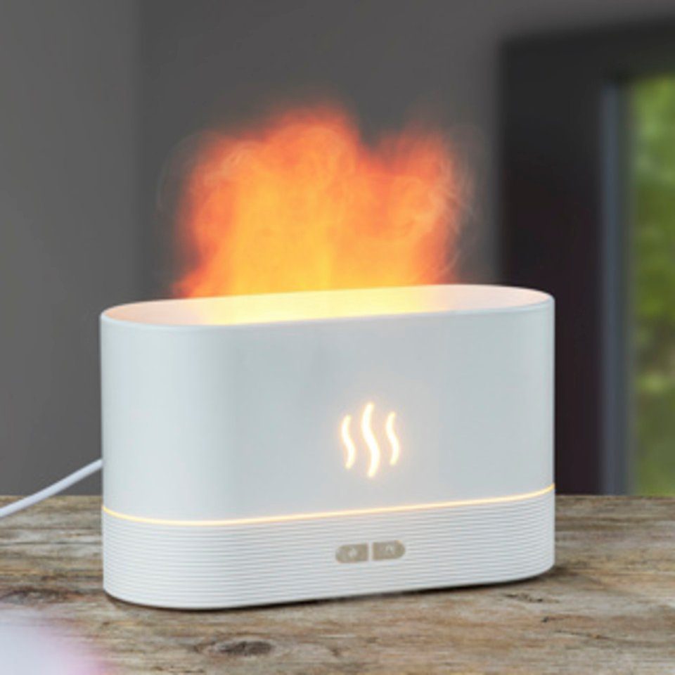 Diffuser Aromadiffuser mit Flammeneffekt, weiß Maße 17,1 x 7,5 x 10,1cm