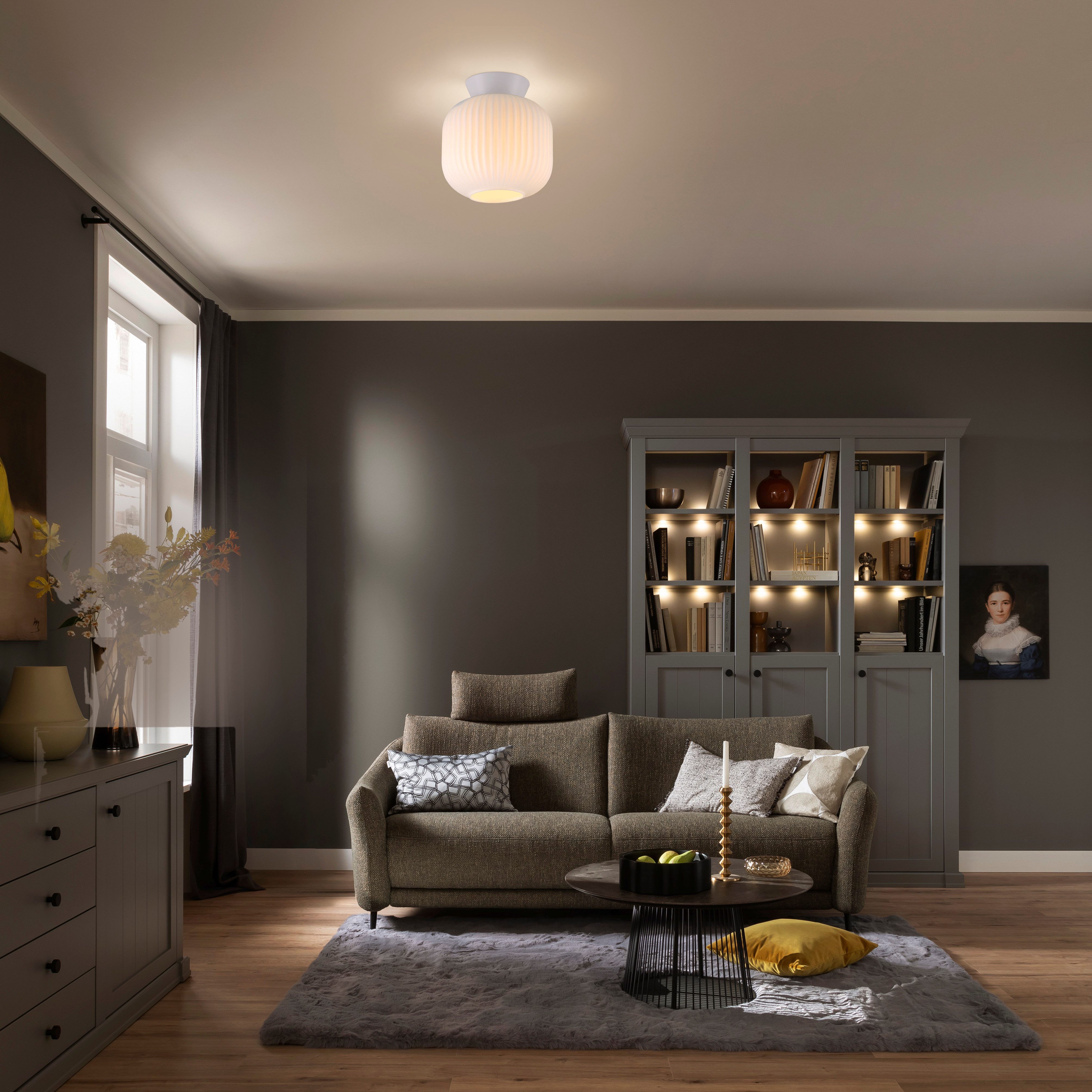SCHÖNER WOHNEN-Kollektion LED Deckenleuchte NAMI, ohne Leuchtmittel, SCHÖNER WOHNEN Kollektion, geriffeltes Glas