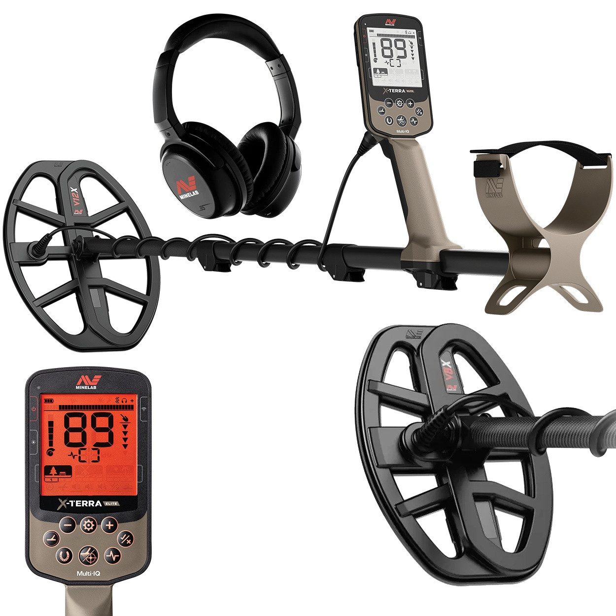 Minelab Metalldetektor X-Terra Elite Expeditionspack, MultiIQ-Multifrequenz, 6 Suchprogramme