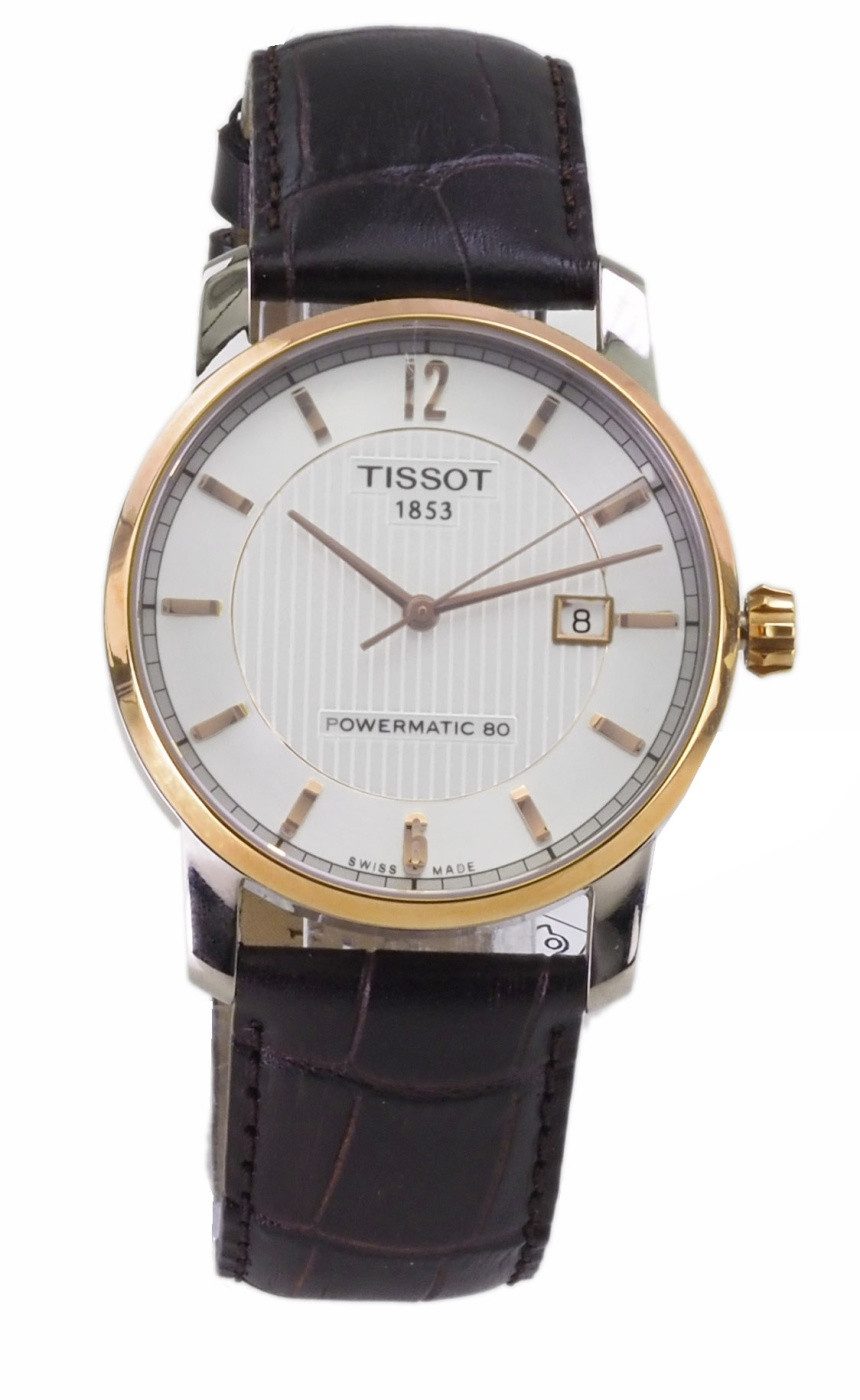 Tissot Automatikuhr Tissot Herren Automatik Uhr Powermatic 80 T-Classic T0874075603700, (Rosegold)