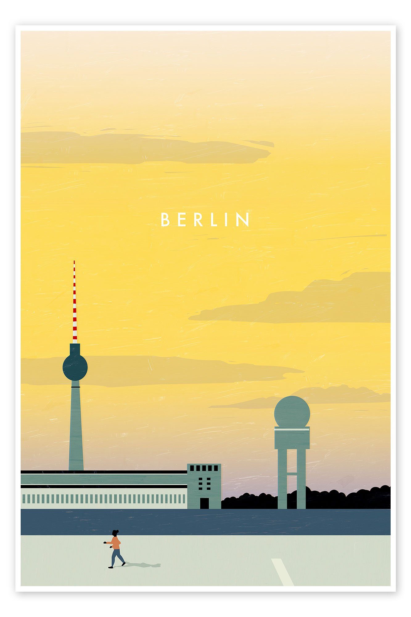 Posterlounge Poster Katinka Reinke, Berlin - Tempelhofer Feld Illustration, Wohnzimmer Minimalistisch Grafikdesign