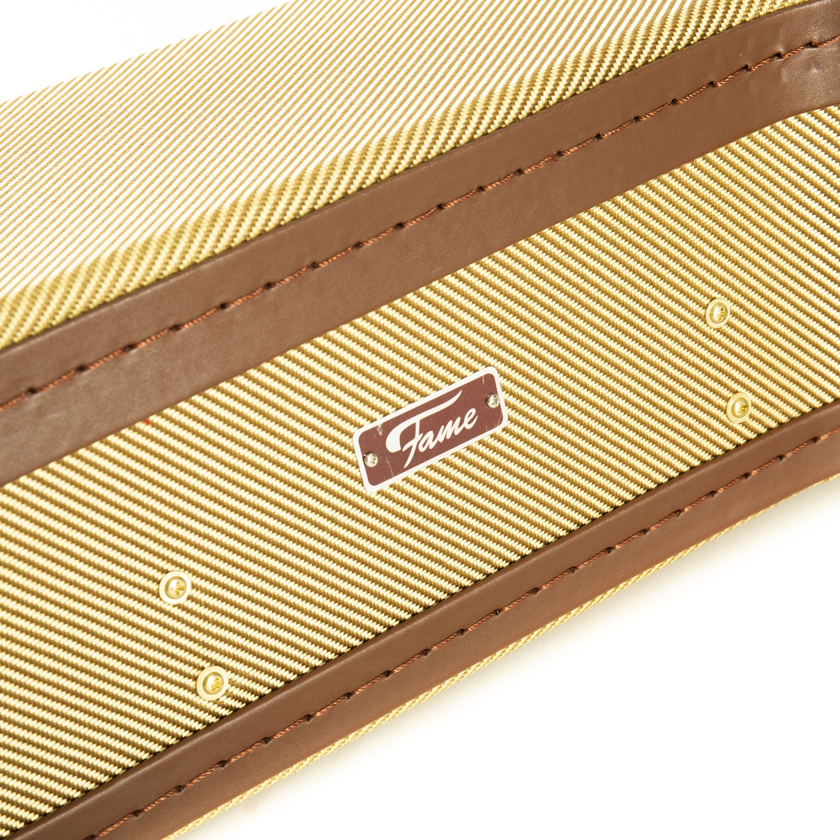 FAME E-Gitarren-Koffer, Tweed Case, Jumbo Guitar Case, Jazz Guitar Case