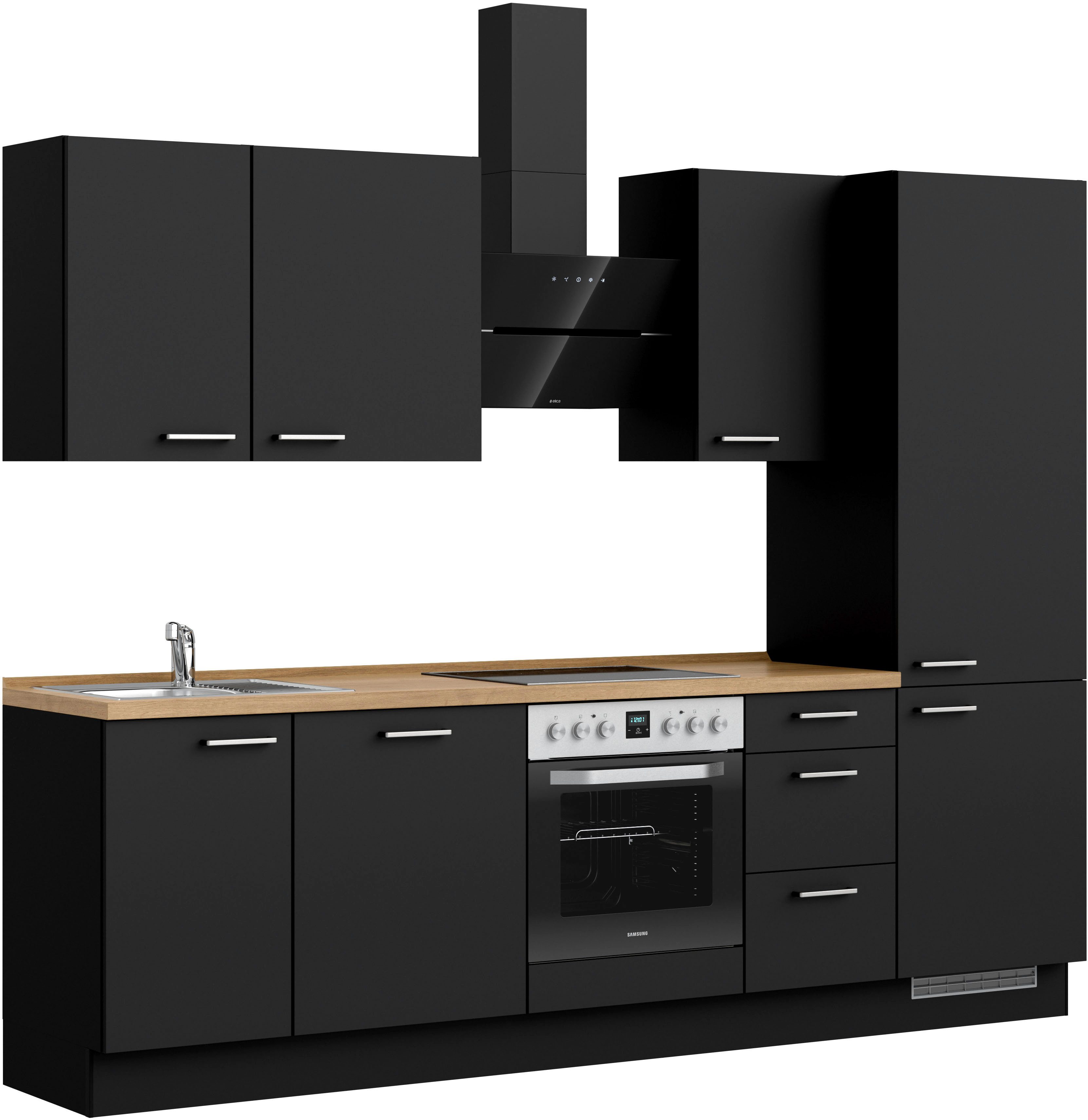 nobilia® Küchenzeile "Touch II", NEU: individuell anpassbar mit gratis Profi-Beratung, vormontiert, Breite 270 cm, Ausrichtung wählbar, wahlw. mit E-Geräten