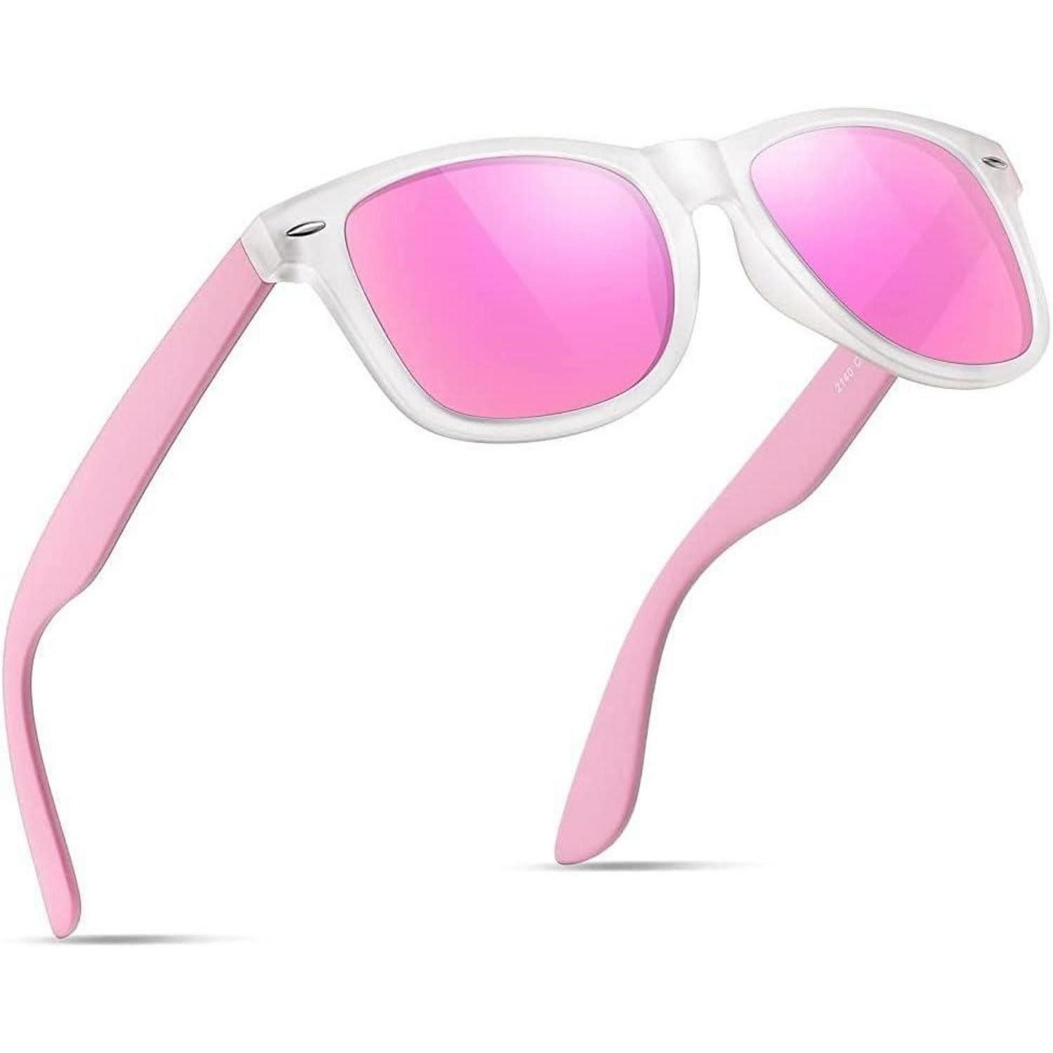 LuxusKollektion Retrosonnenbrille Sonnenbrille Herren Damen polarisiert UV400 Retro Transparenter-pink