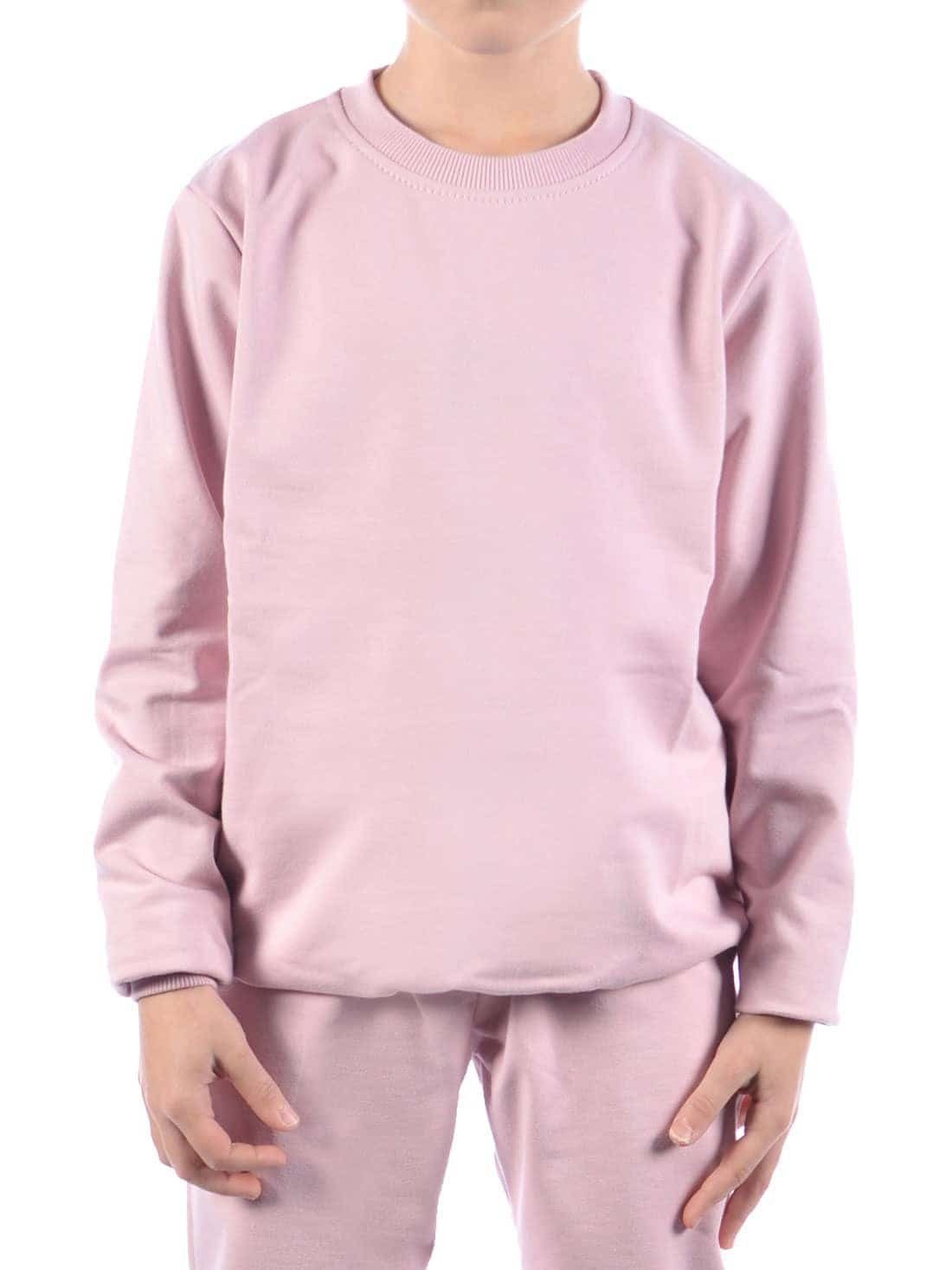 KMISSO Sweatshirt Mädchen Sweatshirt in tollen Farben (1-tlg) mit elastischem Bund Rosa