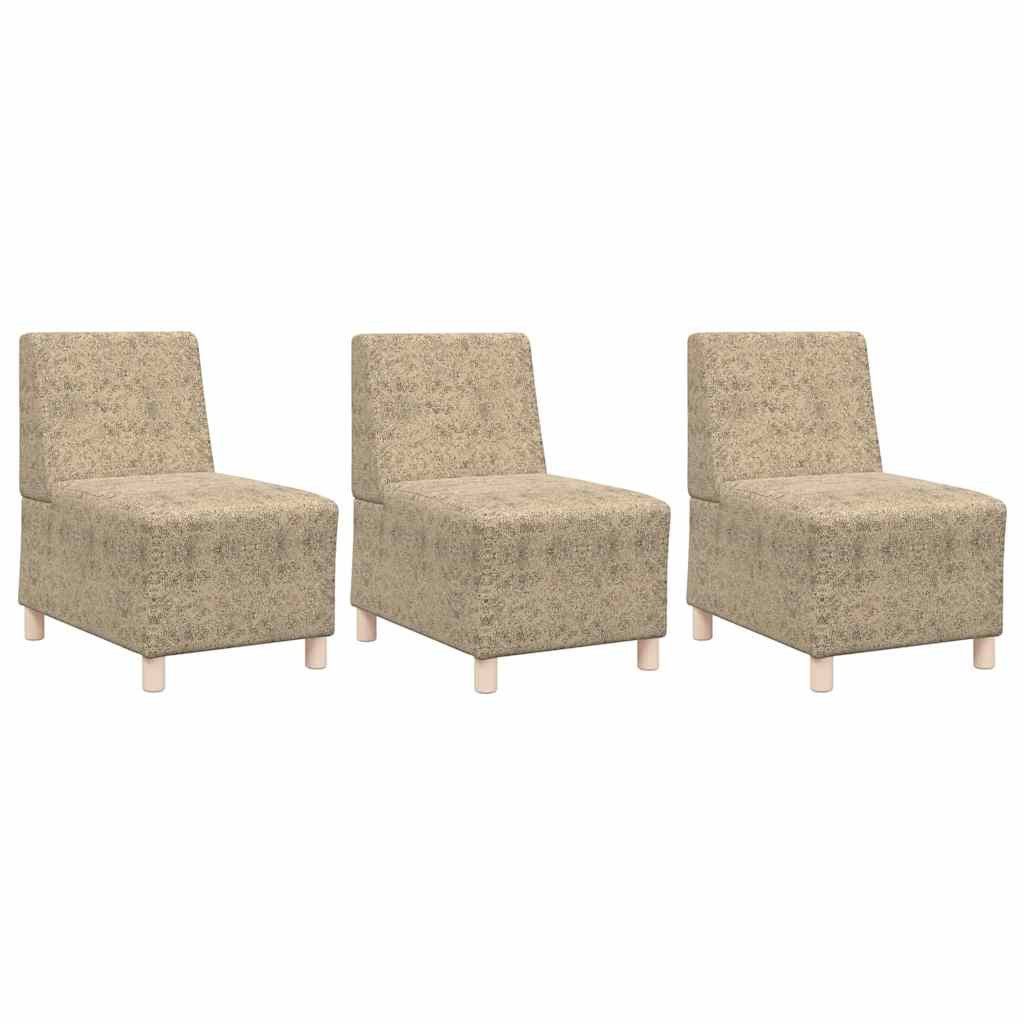 vidaXL Sofa Modulares Armfreies Sofa 3 pcs Hellgrau 55 x 74 x 82 cm, 3 Teile