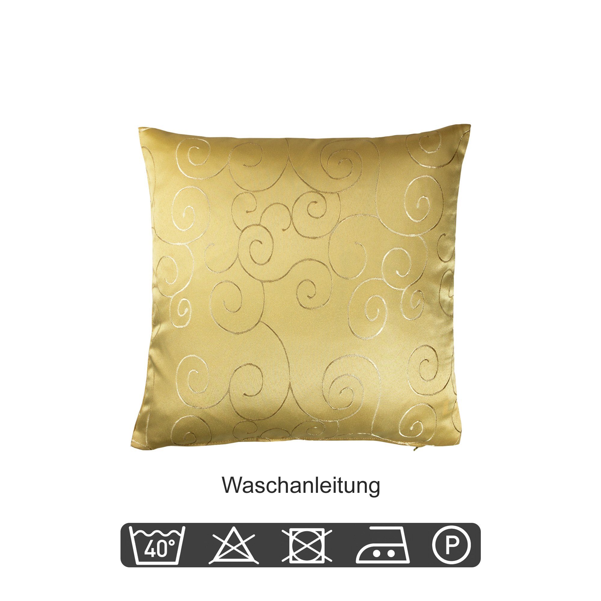 Haus und Deko Kissenbezug Kissenbezug Damast Circle Ornamente, (1 Stück)