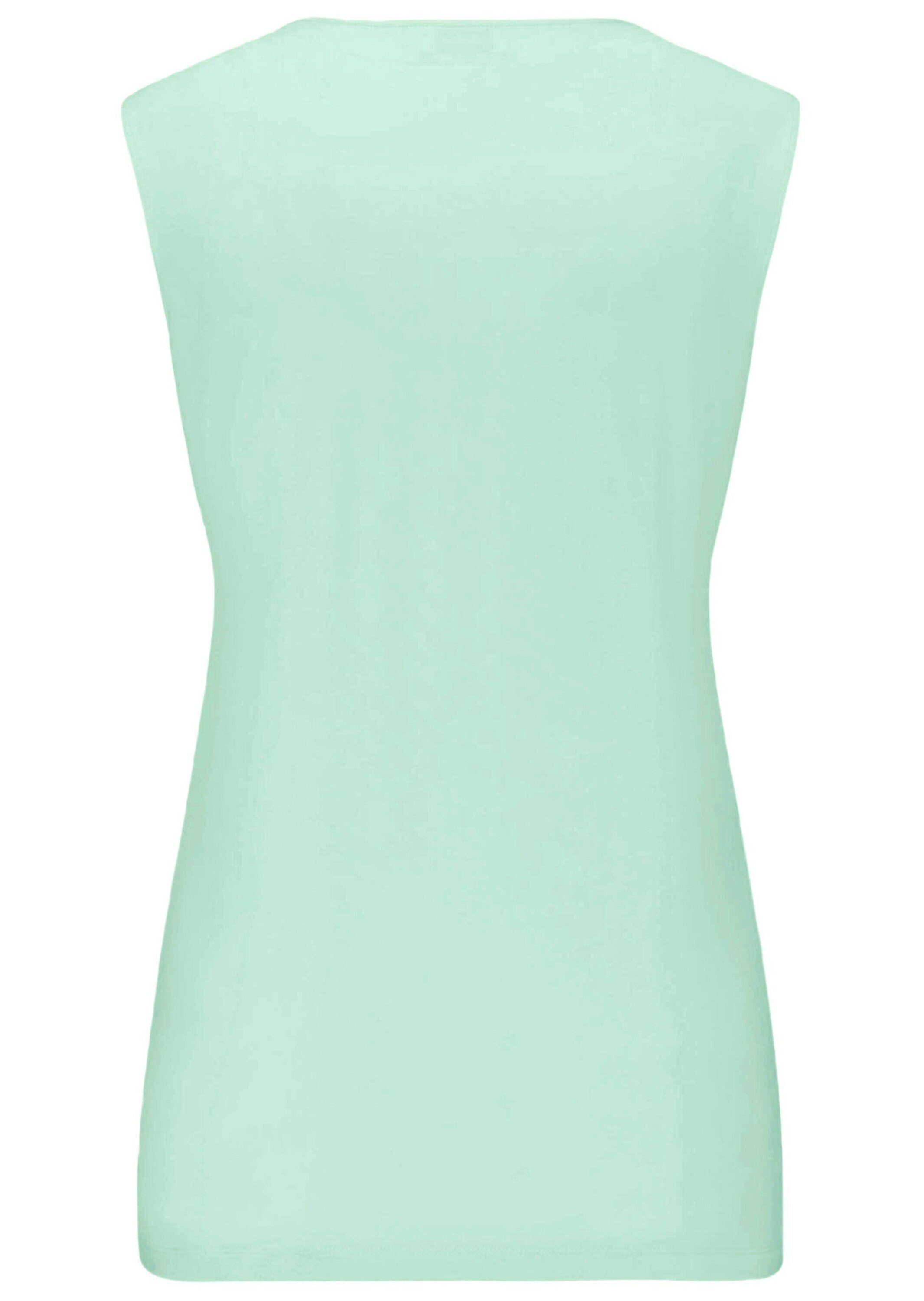 GOLDNER Shirttop Komfort-Top mit Doppel-Front Unifarbenes Modell mit klassischem Rundhalsausschnitt