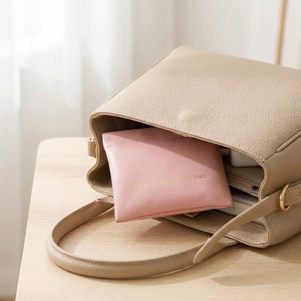 H-basics Kosmetiktasche Tampon Binden Etui 13x13 cm Rosa Snap-Verschluss – Bild 2 von 5