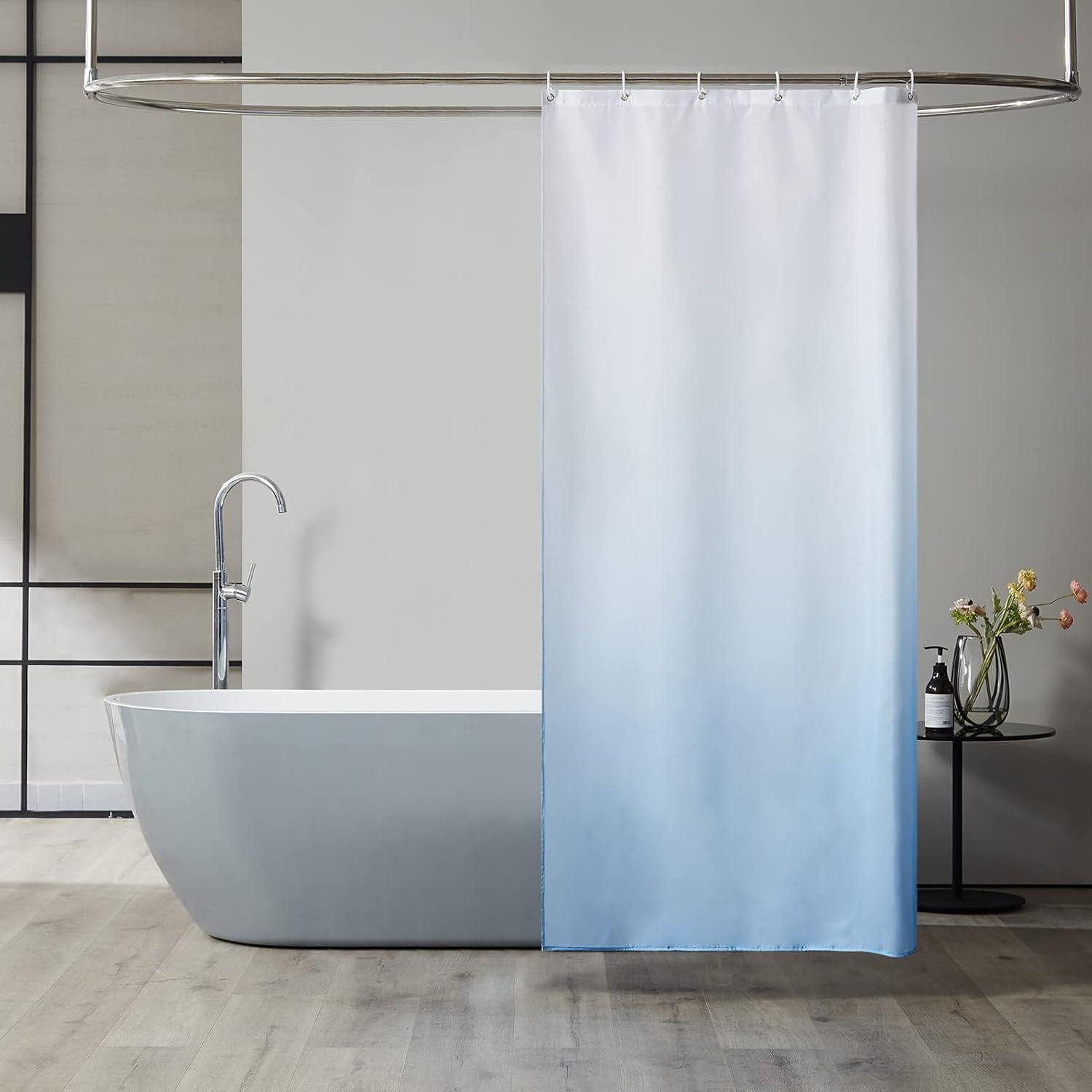 LuxusKollektion Duschvorhang Schmaler Duschvorhang Eck Dusche Badewanne Textil Polyester Blau Breite 90 cm