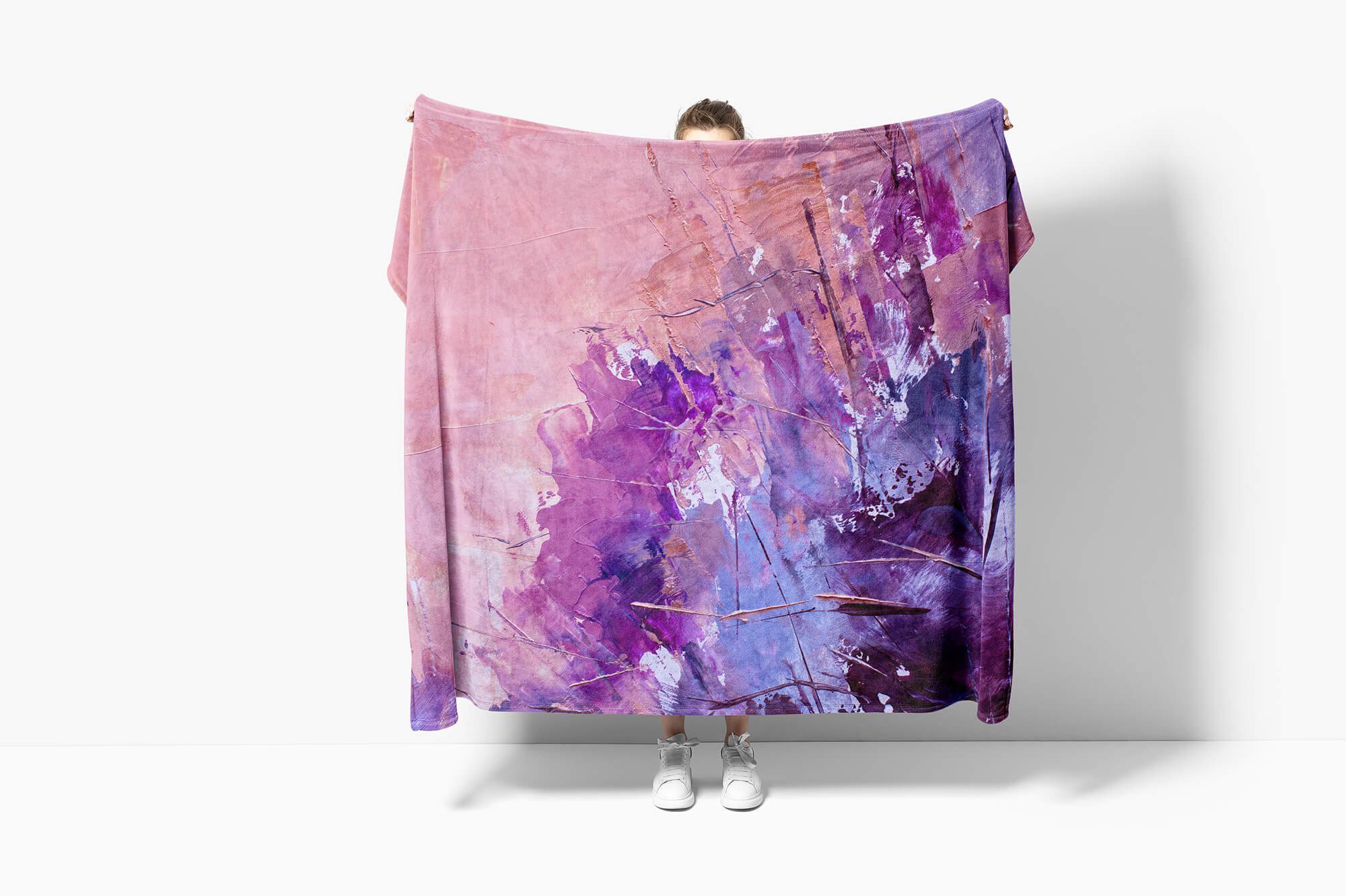 Sinus Strandhandtuch Handtuch Abstrakt Farbe (1-St), Saunatuch Kuscheldecke Handtuch Art Baumwolle-Polyester-Mix Handtücher Fotomotiv mit Kunstvoll,
